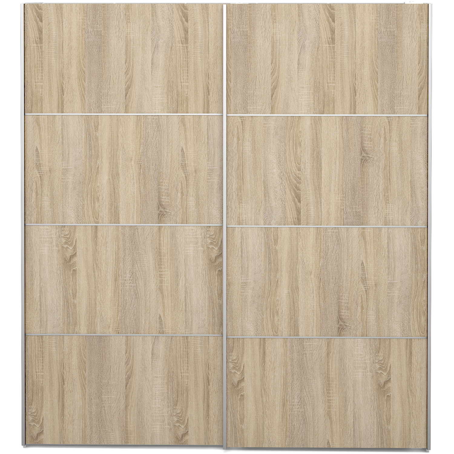 Valentino Sliding Wardrobe 180Cm with White Back and 2 Shelves - Oak/White 3 Valentino Sliding Wardrobe 180Cm with White Back and 2 Shelves - Oak/White