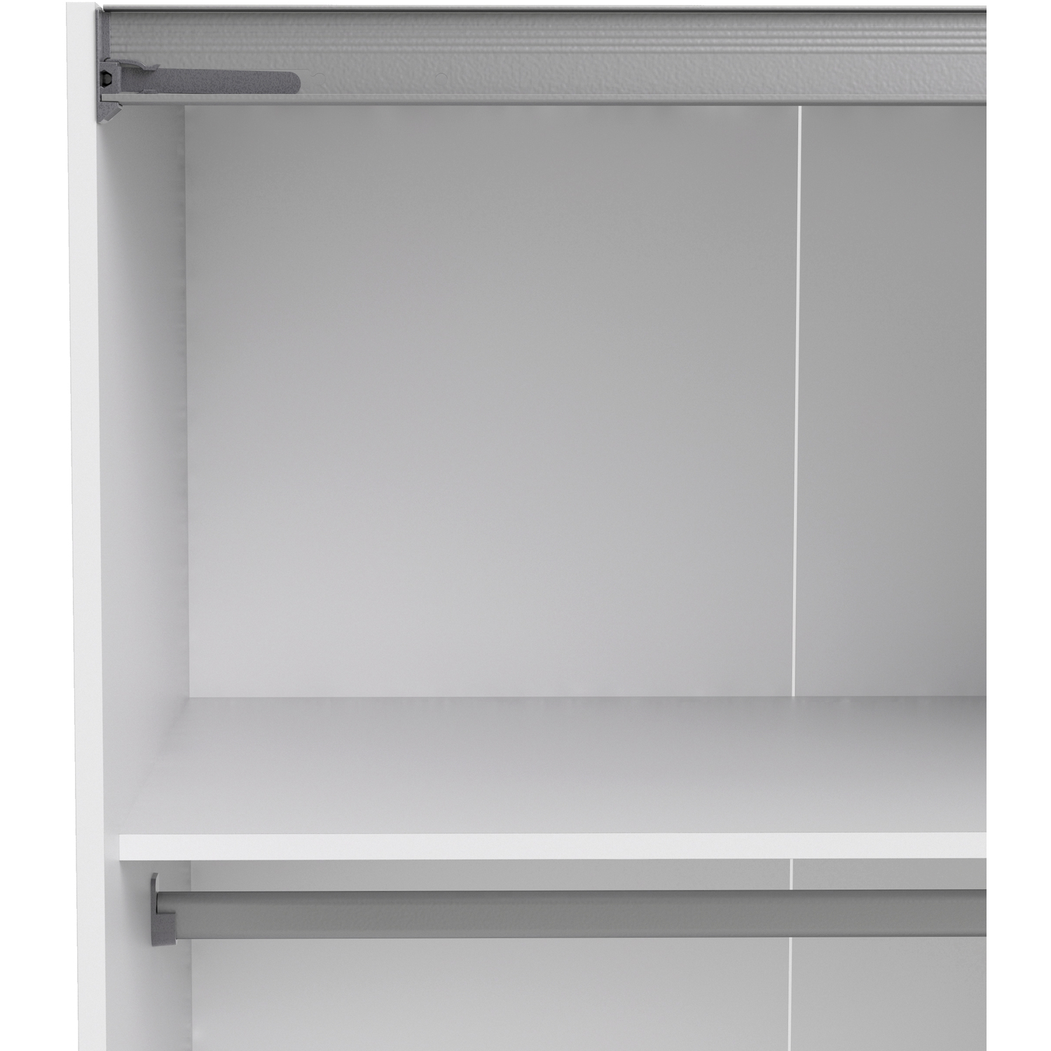 Valentino Sliding Wardrobe 180Cm with White Back and 2 Shelves - Oak/White 5 Valentino Sliding Wardrobe 180Cm with White Back and 2 Shelves - Oak/White