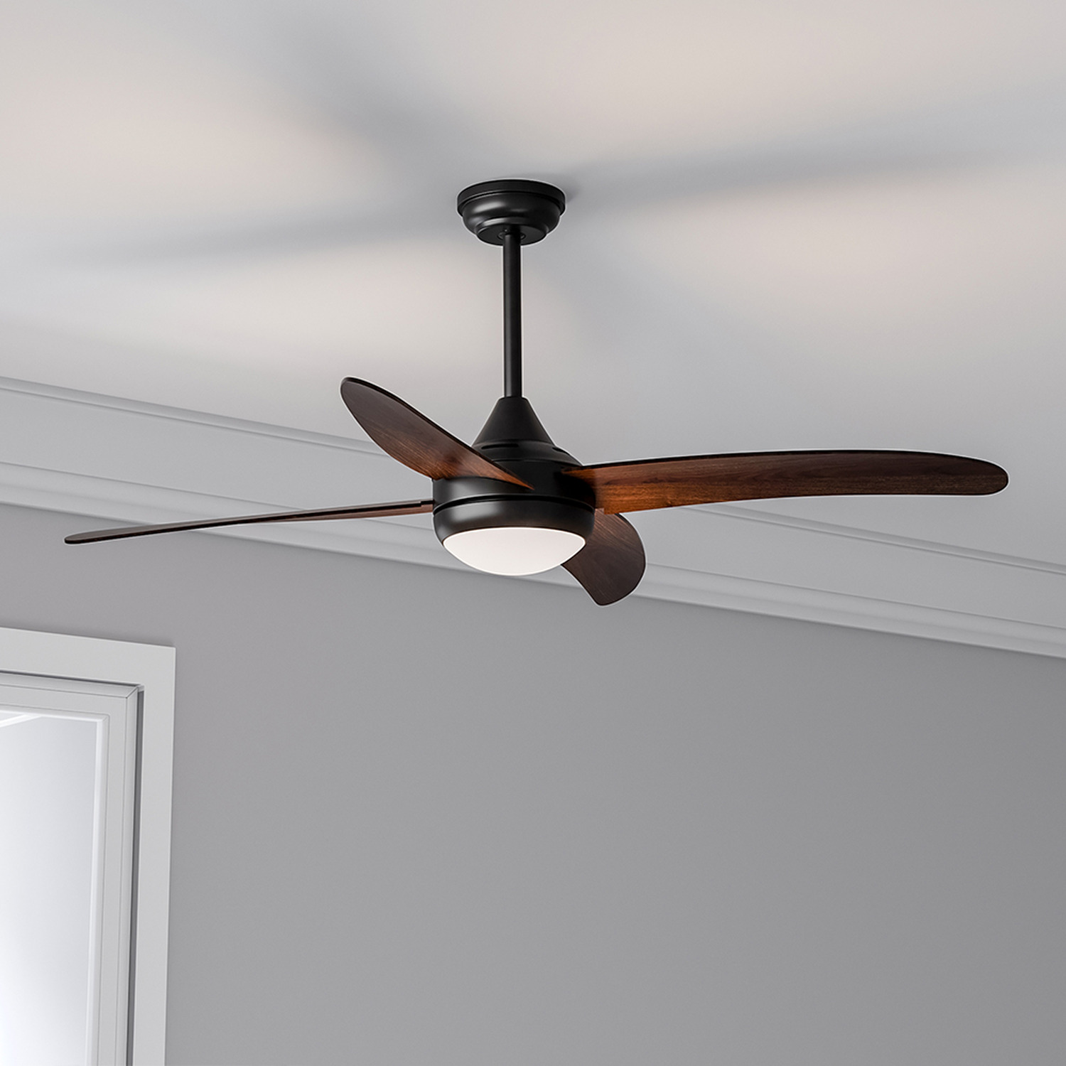 Remote Control Ceiling Fan Light with Acrylic Shade