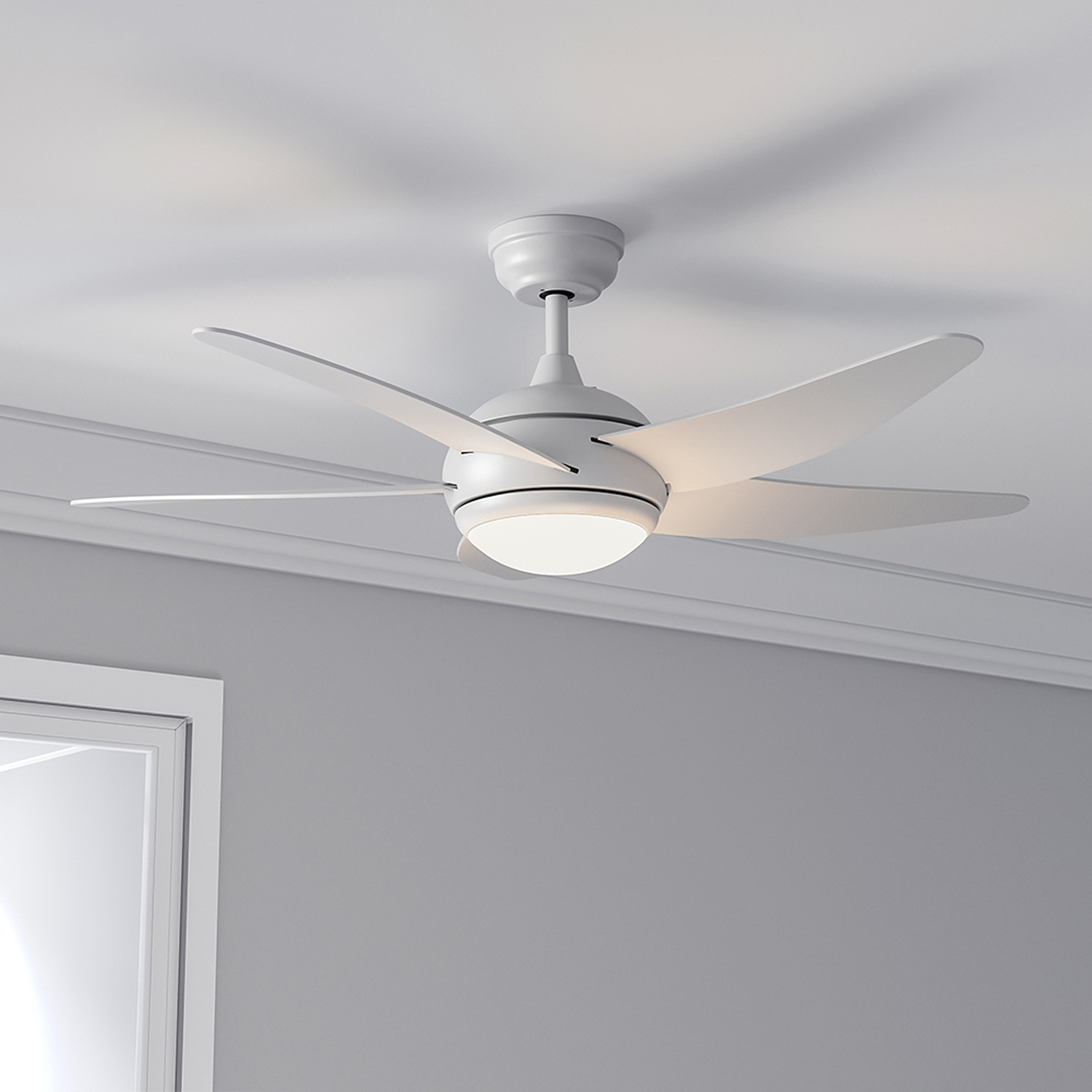 Remote Control Ceiling Fan Light with Acrylic Shade