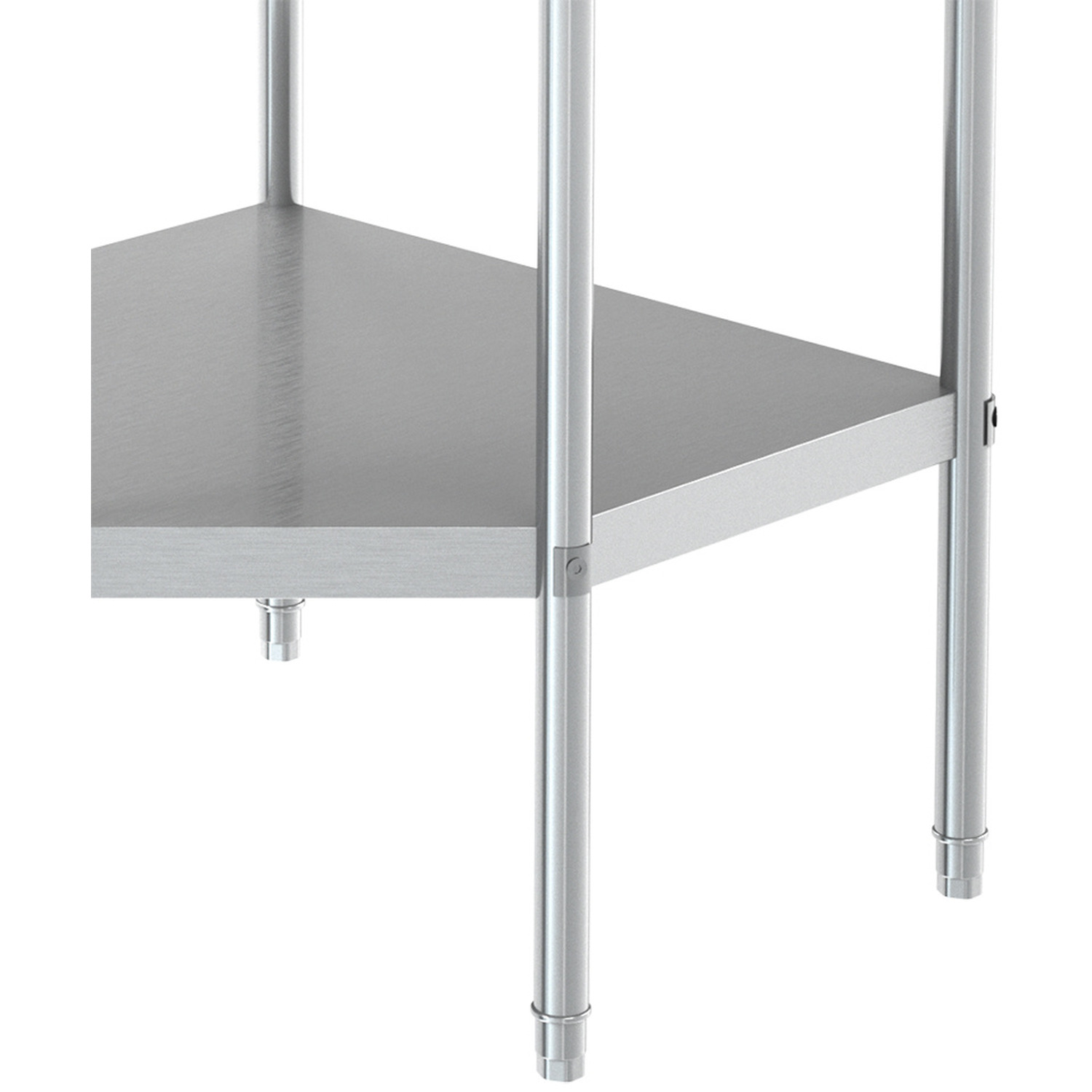 Kitchen Corner Unit Work Table with Backsplash - Silver 3 Kitchen Corner Unit Work Table with Backsplash - Silver