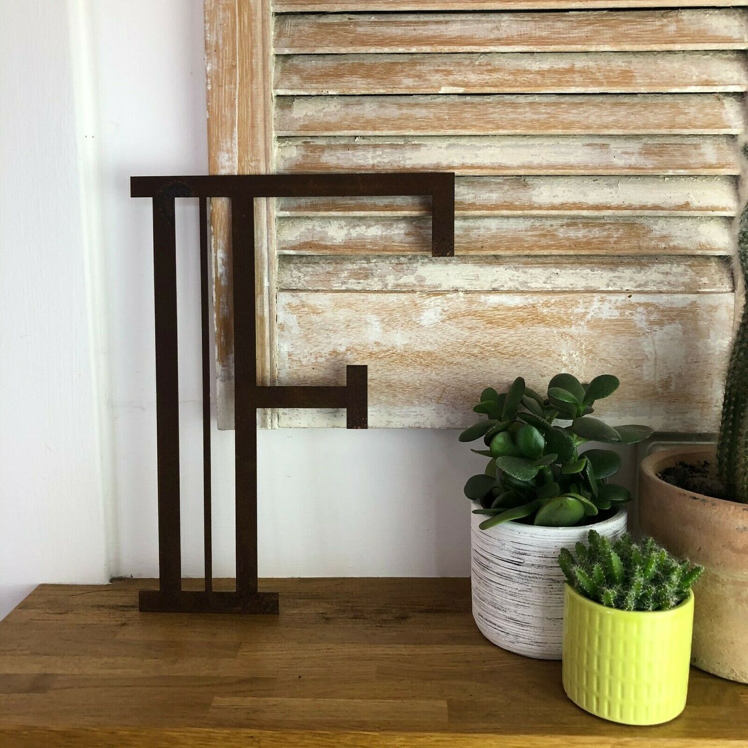 Personalised Metal lettering , Personalised Gift , Rusty Art Deco Letter F - Rusted