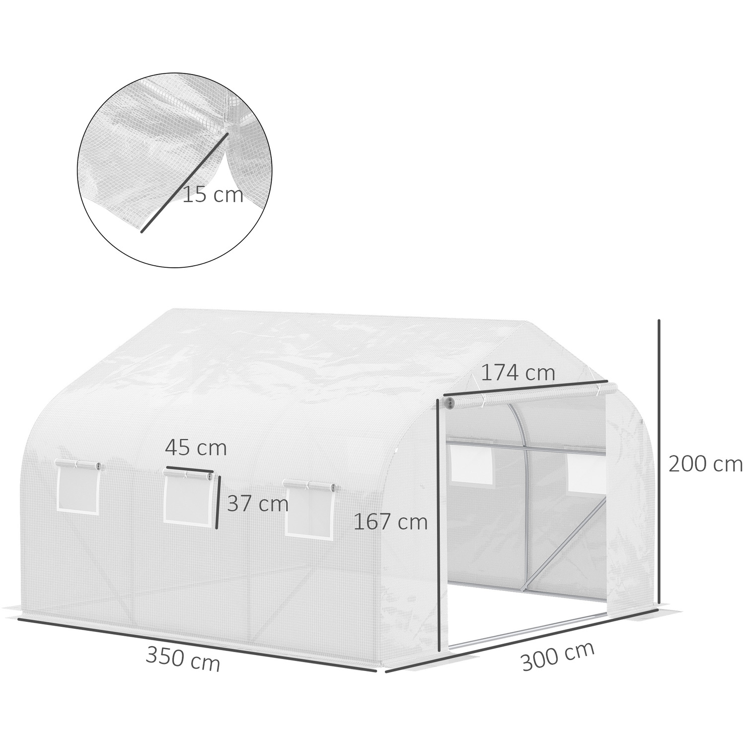 Outsunny Walk in Tunnel Greenhouse Gardening Planting Shed 5 Outsunny Walk in Tunnel Greenhouse Gardening Planting Shed