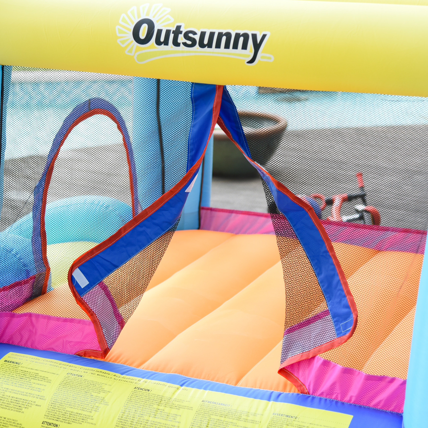 Outsunny Kids 3 in 1 Octopus Design Bounce Castle House - Blue