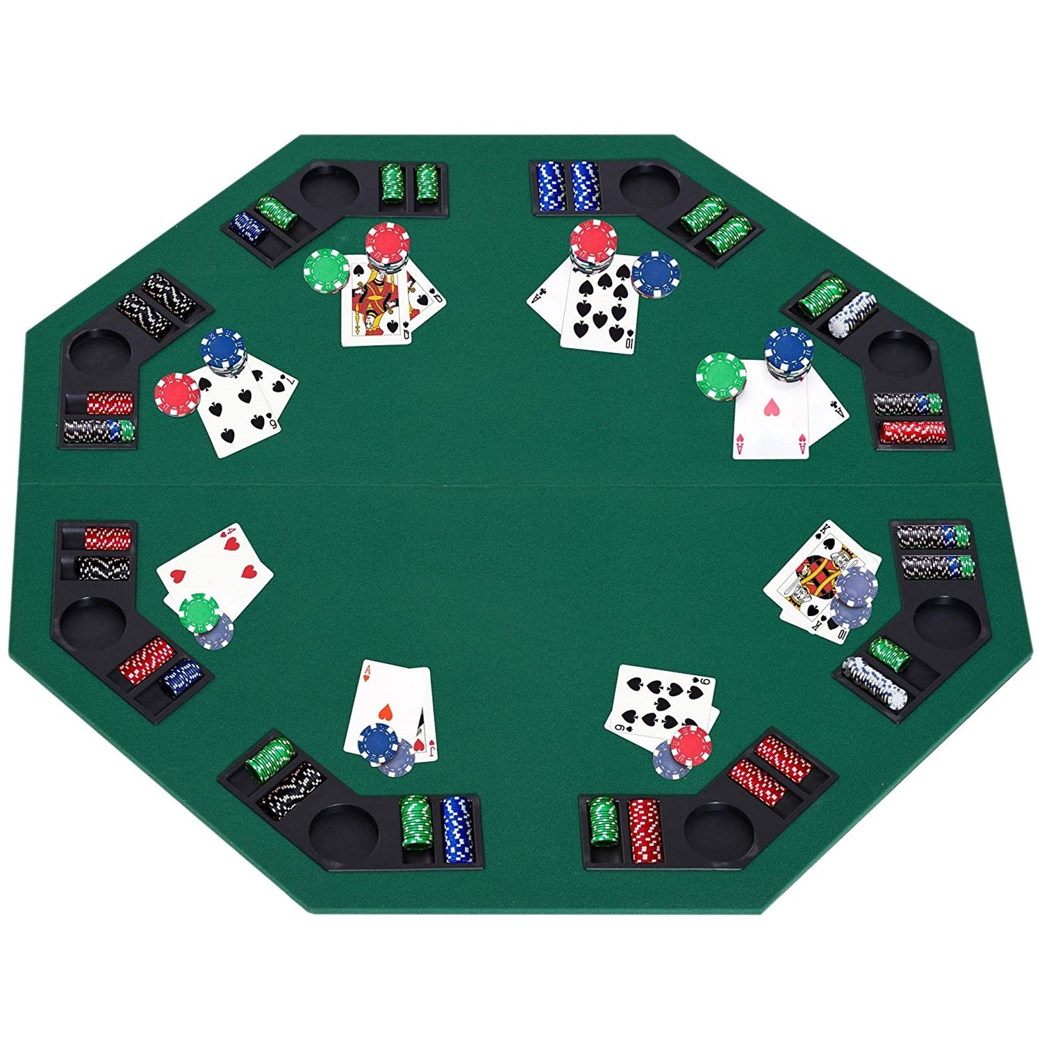 HOMCOM Foldable Poker Table - Green