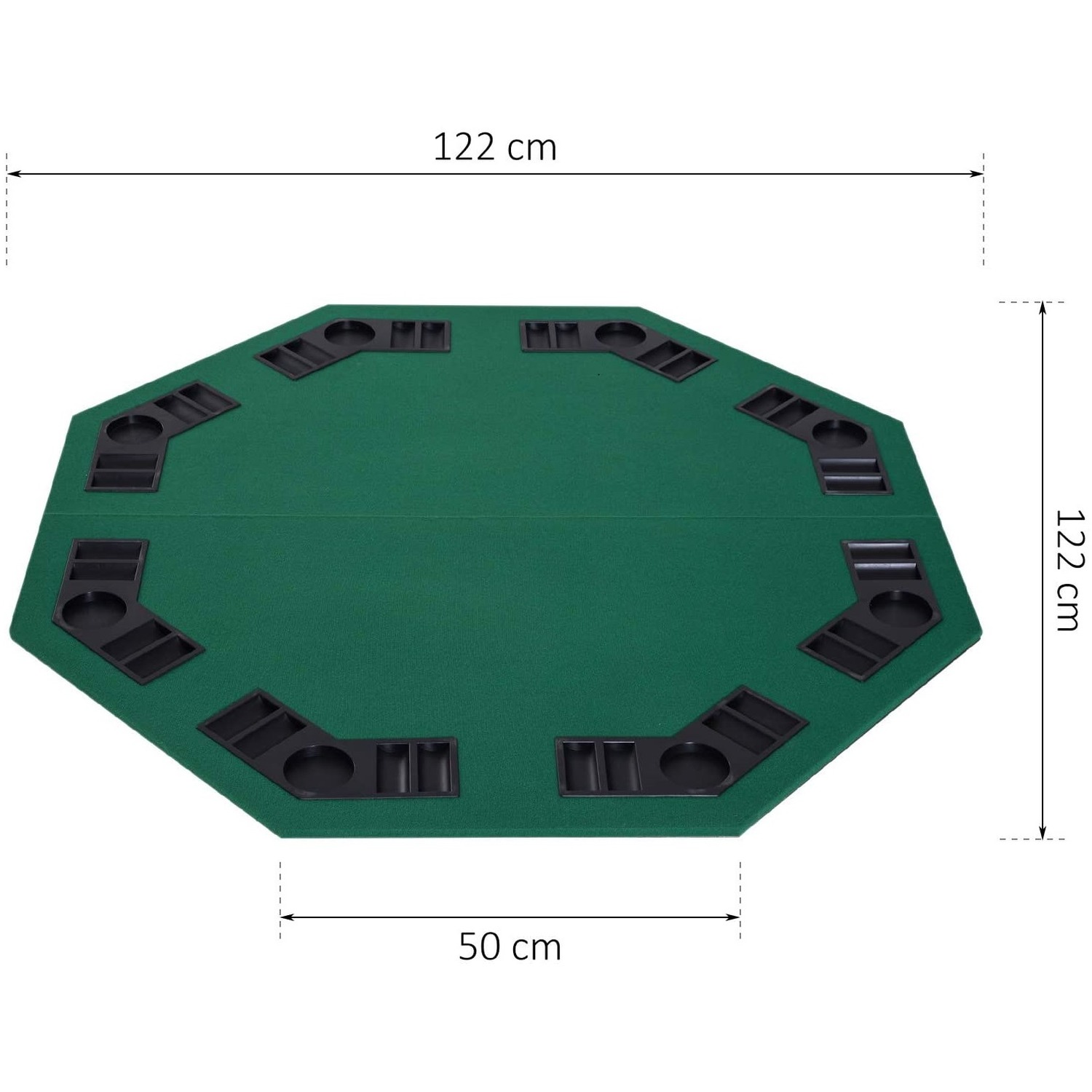 HOMCOM Foldable Poker Table - Green 3 HOMCOM Foldable Poker Table - Green
