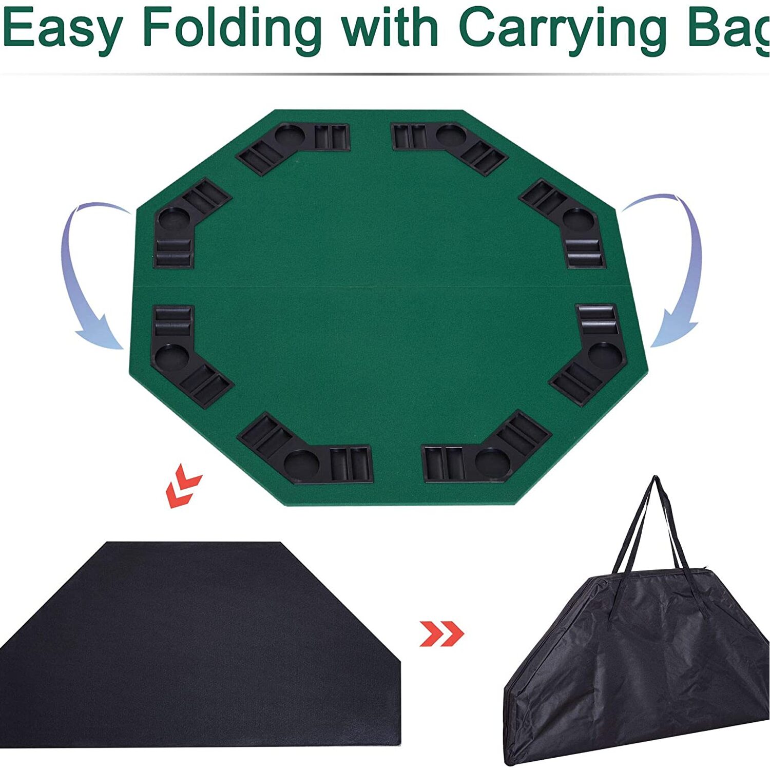 HOMCOM Foldable Poker Table - Green 4 HOMCOM Foldable Poker Table - Green