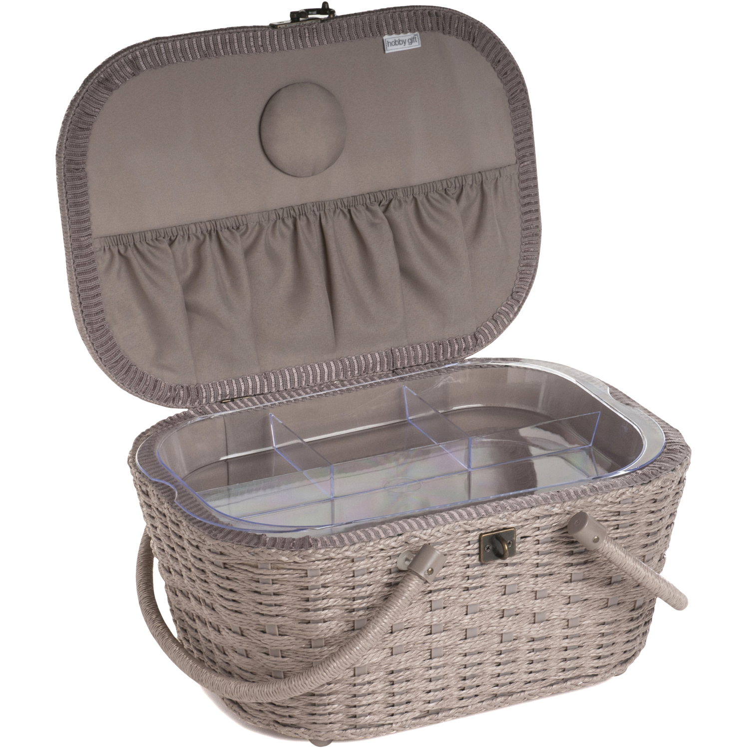 Sewing Box Wicker Basket Applique Linen Bee - Yellow