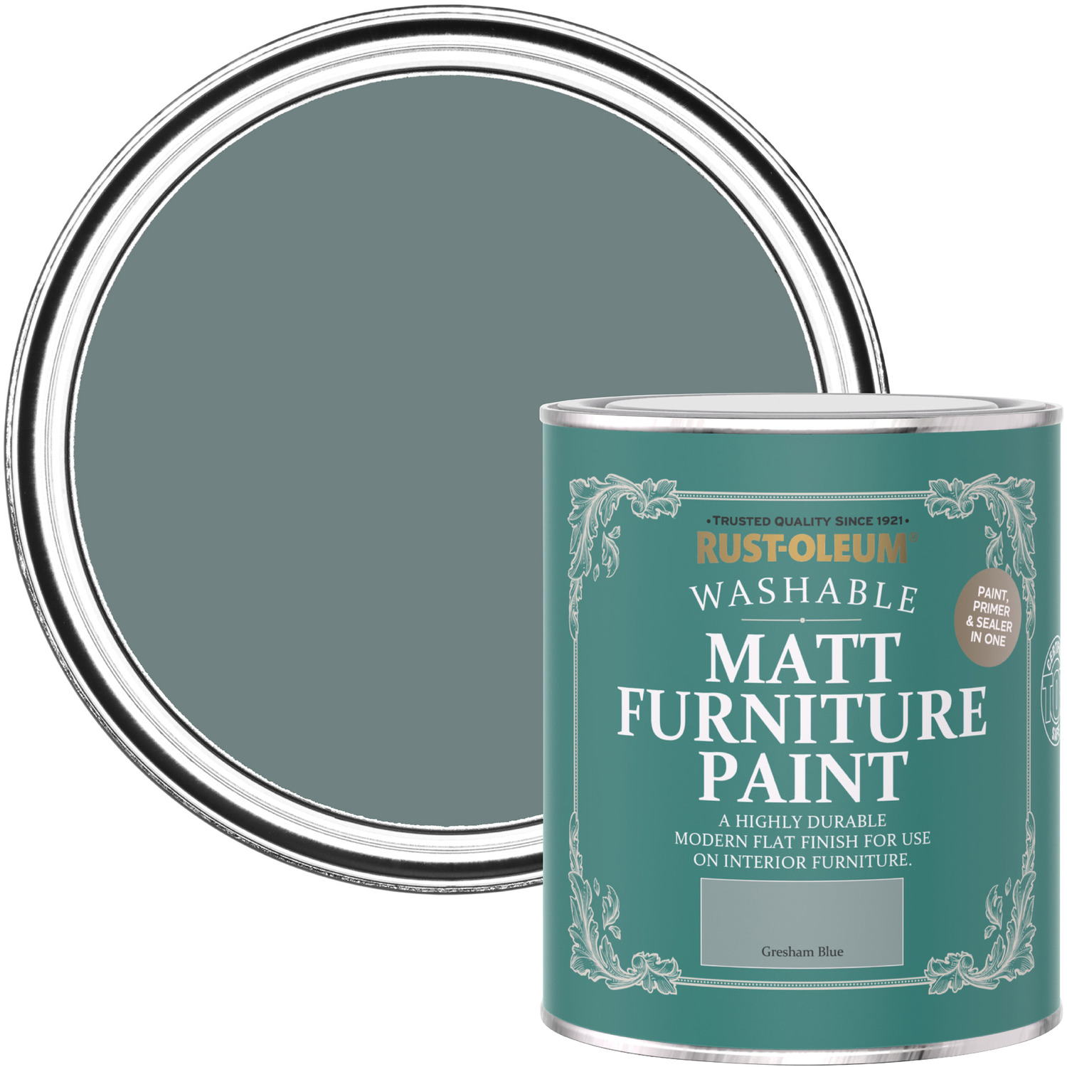 Rust-Oleum Matt Furniture Paint Gresham Blue - Blue