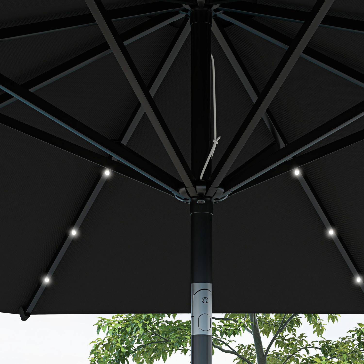 Outsunny 24 LED Parasol Umbrella with Solar Powered Chain Light 5 Outsunny 24 LED Parasol Umbrella with Solar Powered Chain Light