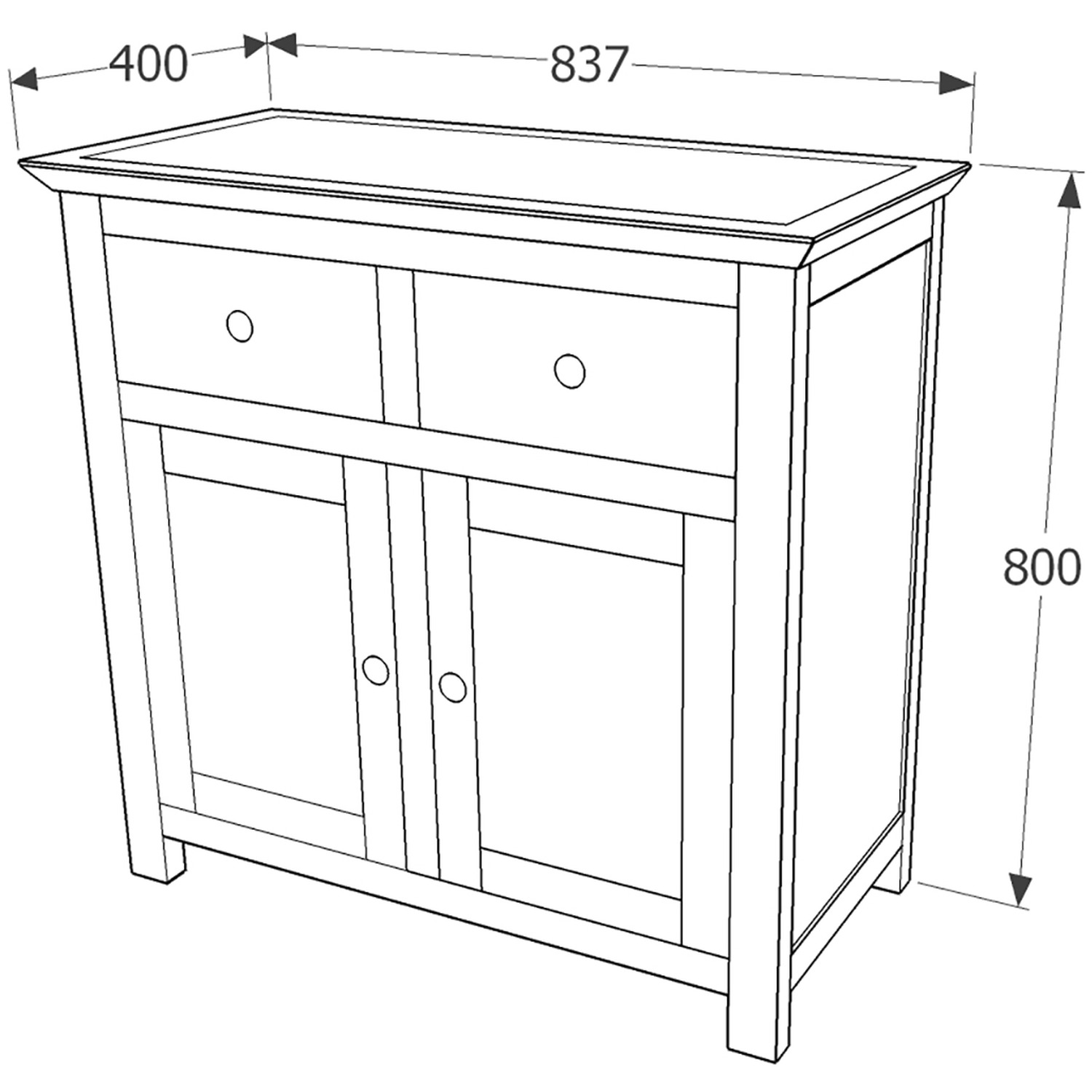 Perth Stone Inset Sideboard - Soft Grey / 2