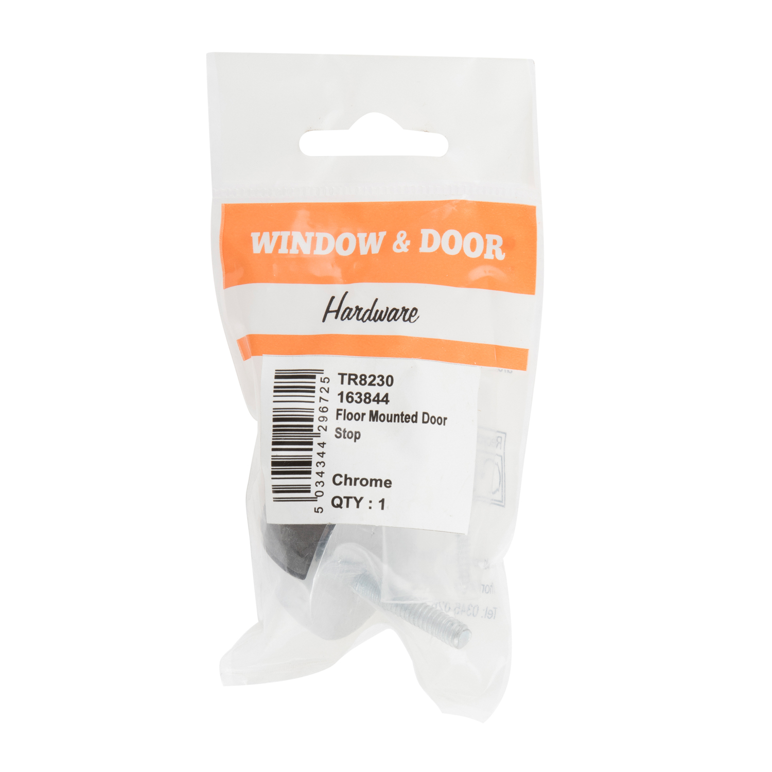 Oval Floor Mounted Door Stop - Chrome