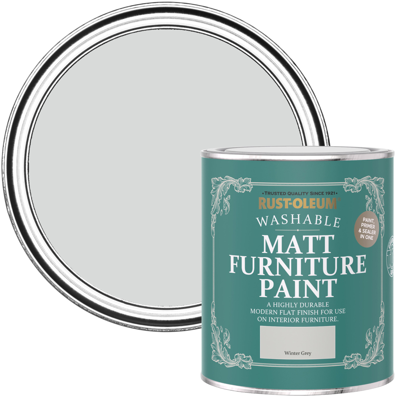 Rust-Oleum Matt Furniture Paint Winter Grey - Grey