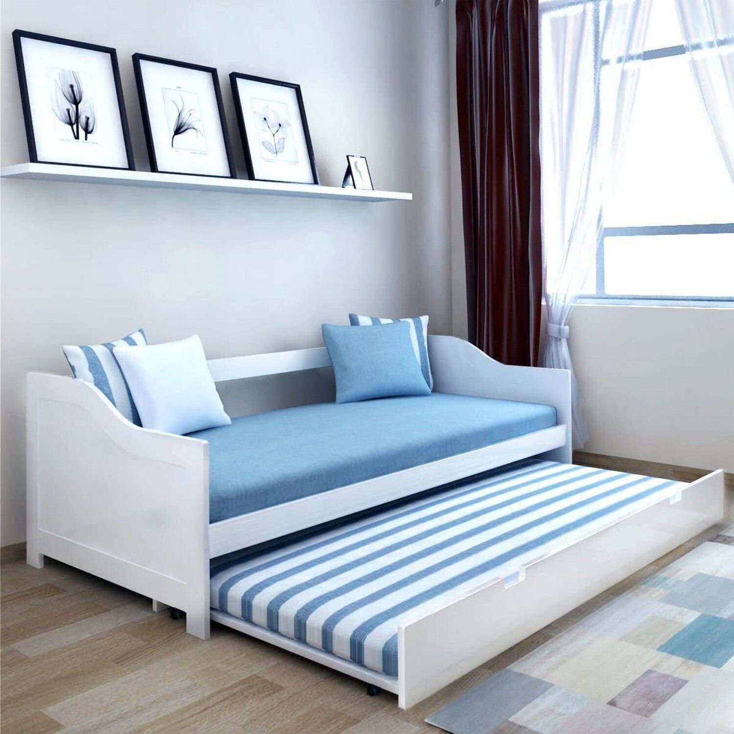 Day Bed Frame with Underbed Trundle