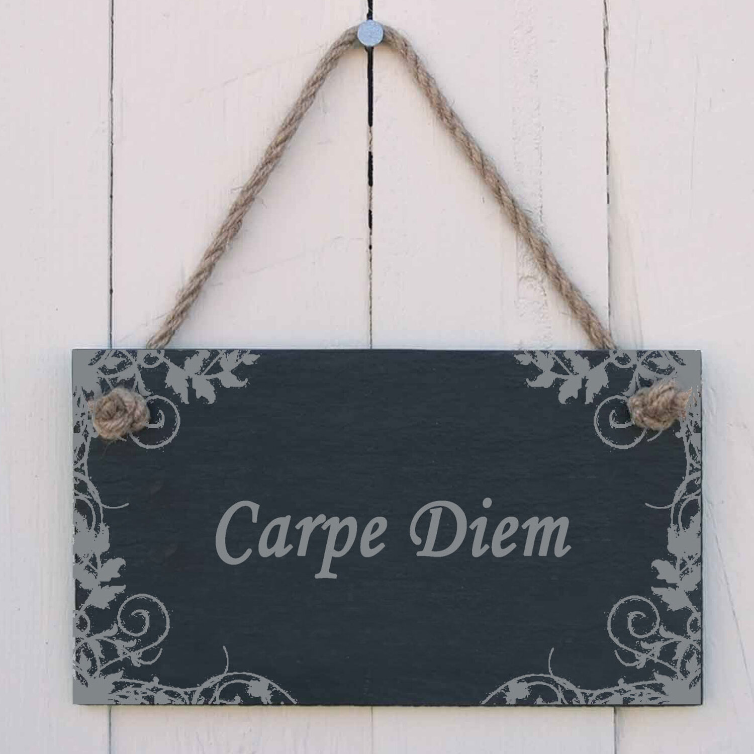 Slate Hanging Sign Carpe Diem - Grey