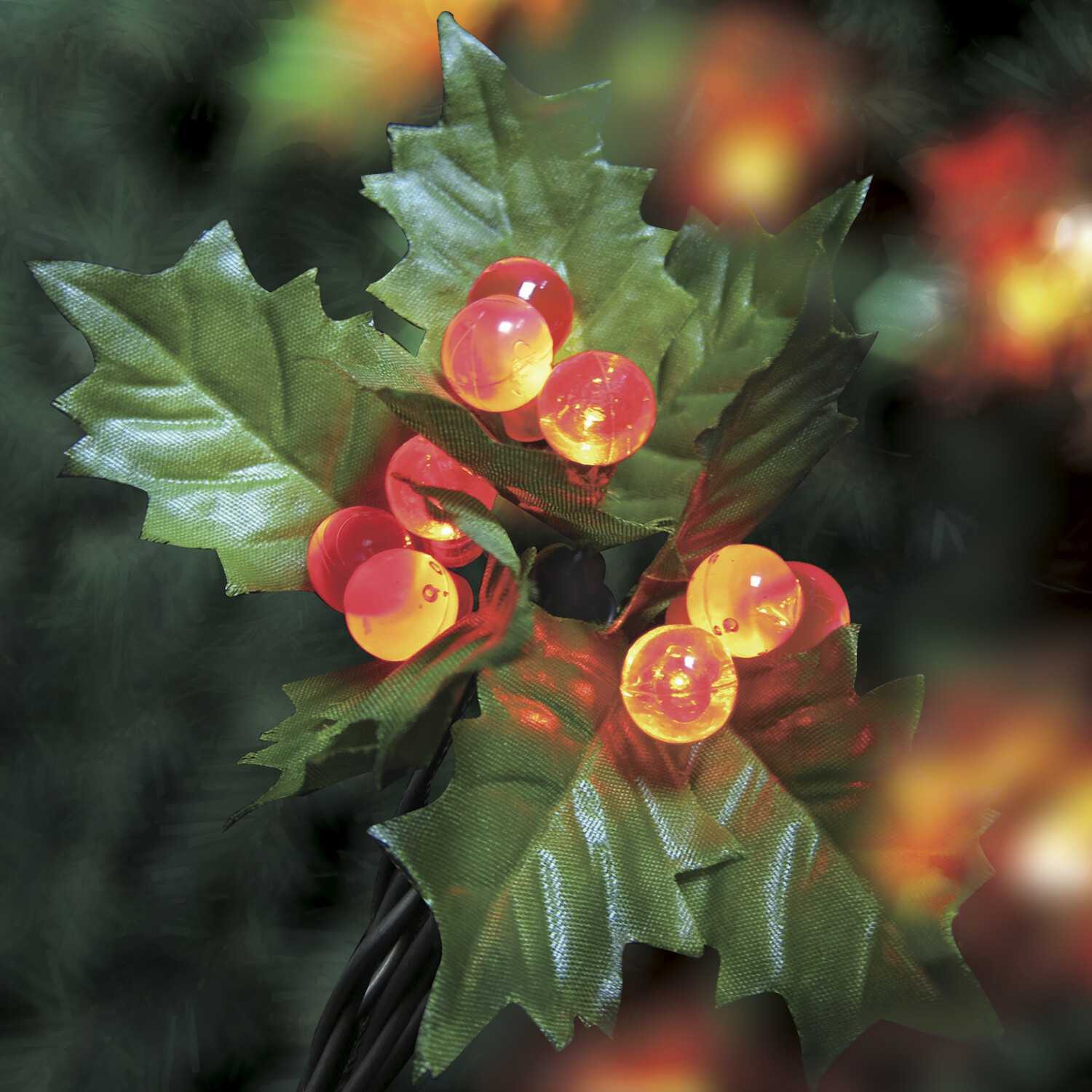 Holly Berry 50 LED Light Set - Red