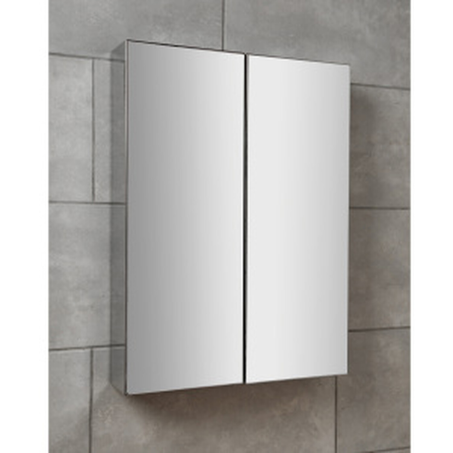 Kensington Bathroom Mirror Two Door Cabinet - Silver