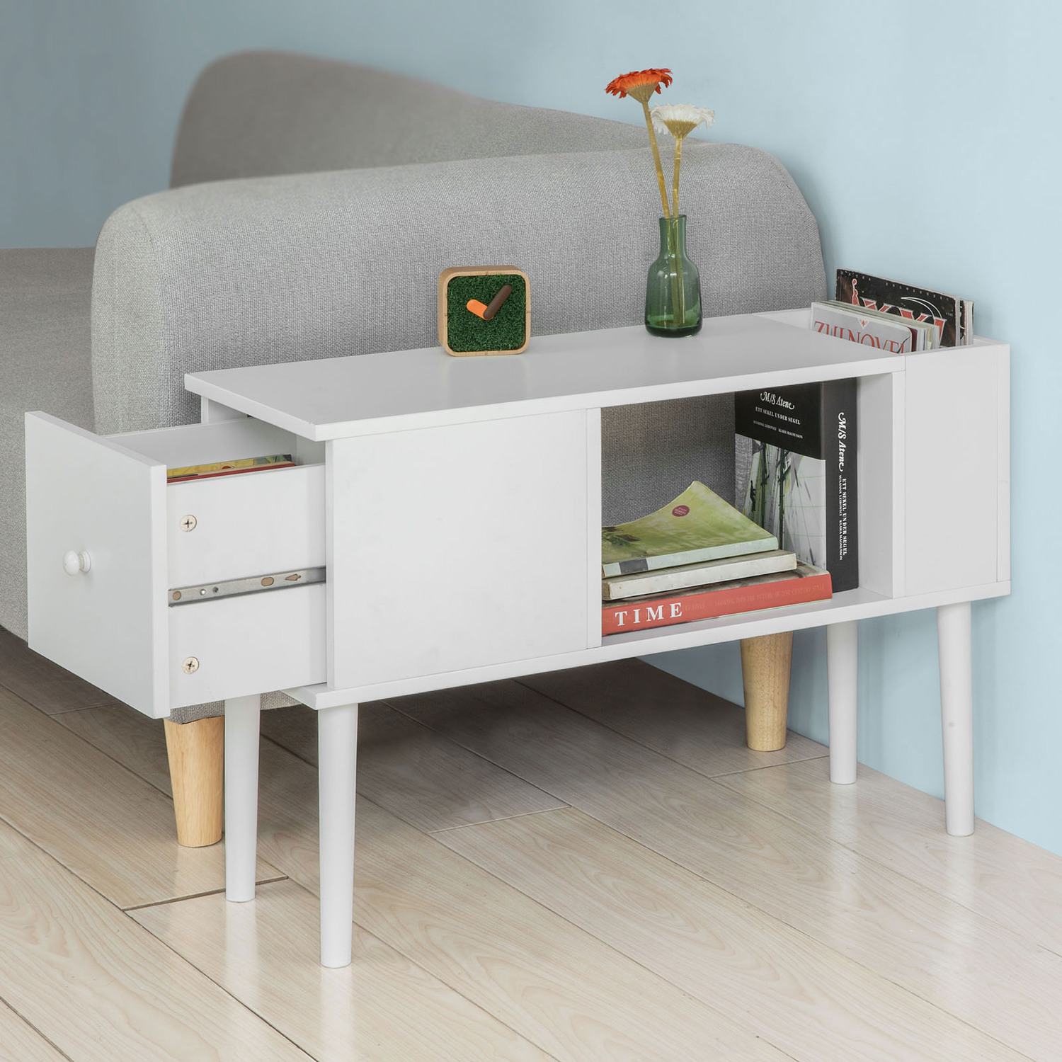 SoBuy Solid Wood Side Table End - White 3 SoBuy Solid Wood Side Table End - White