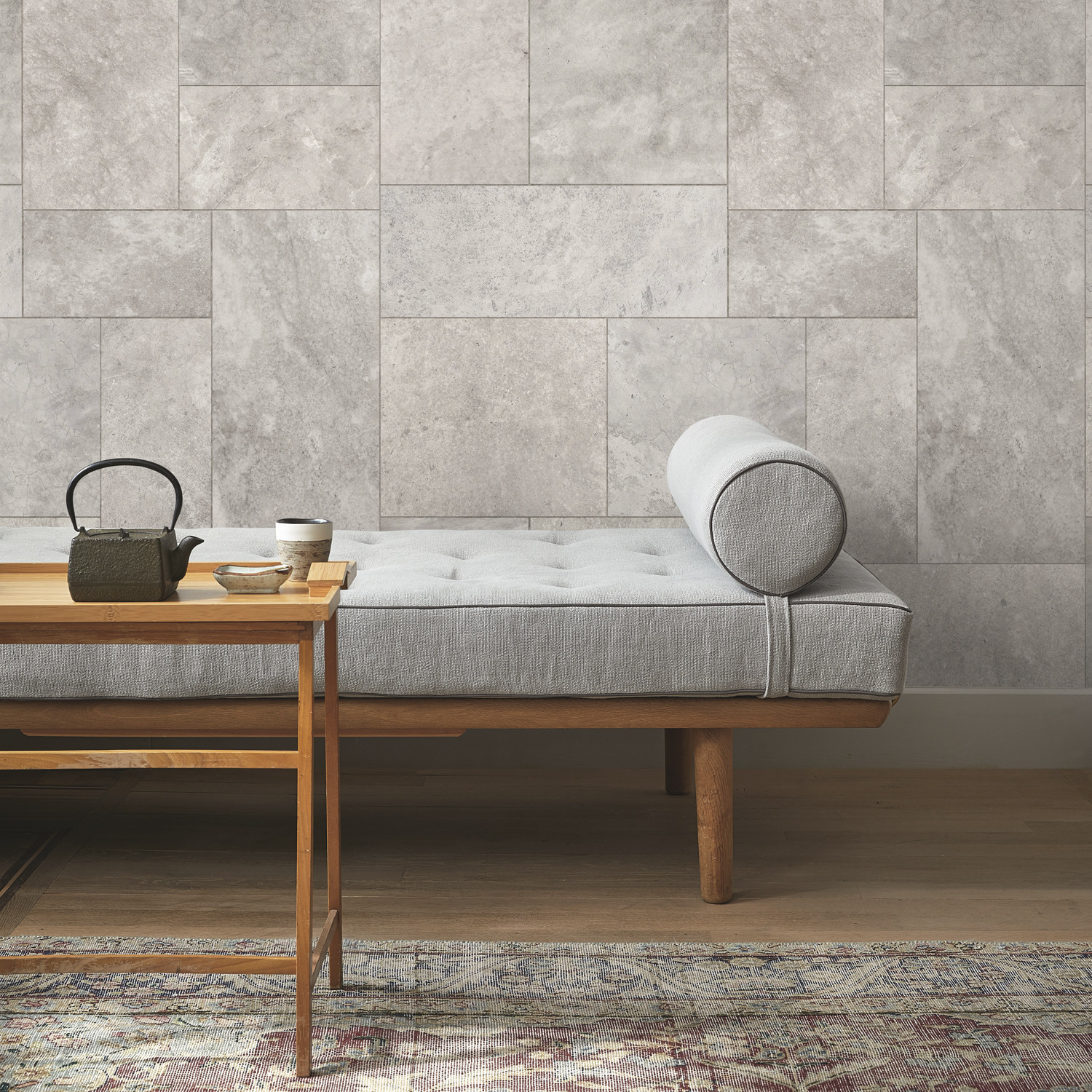 Limestone Digital Mural Wallpaper - Beige