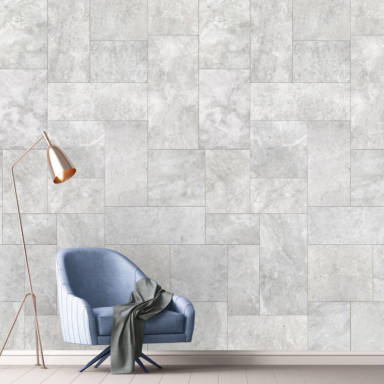 Limestone Digital Mural Wallpaper - Beige