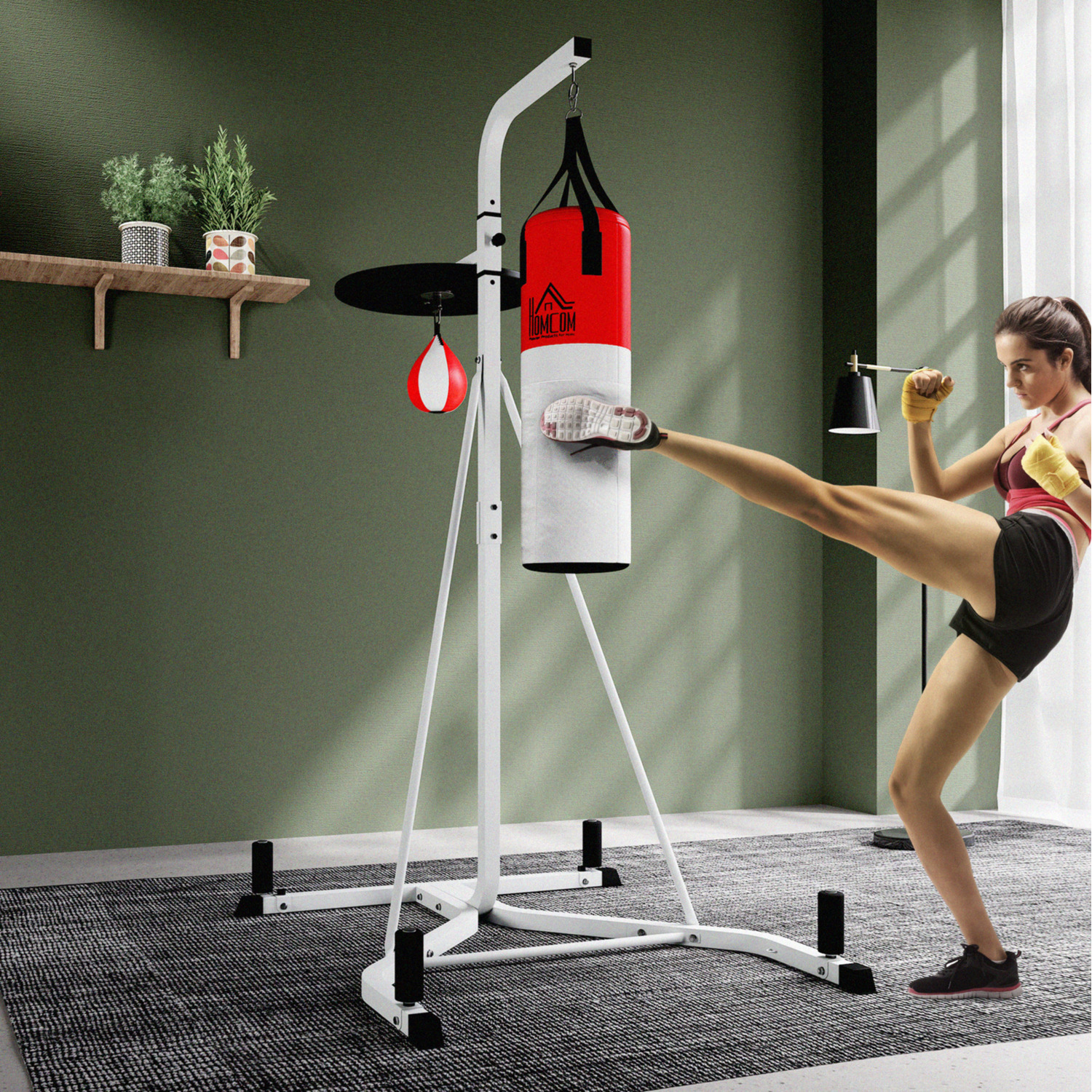 HOMCOM Freestanding Boxing Punch Bag and Speed Ball Station