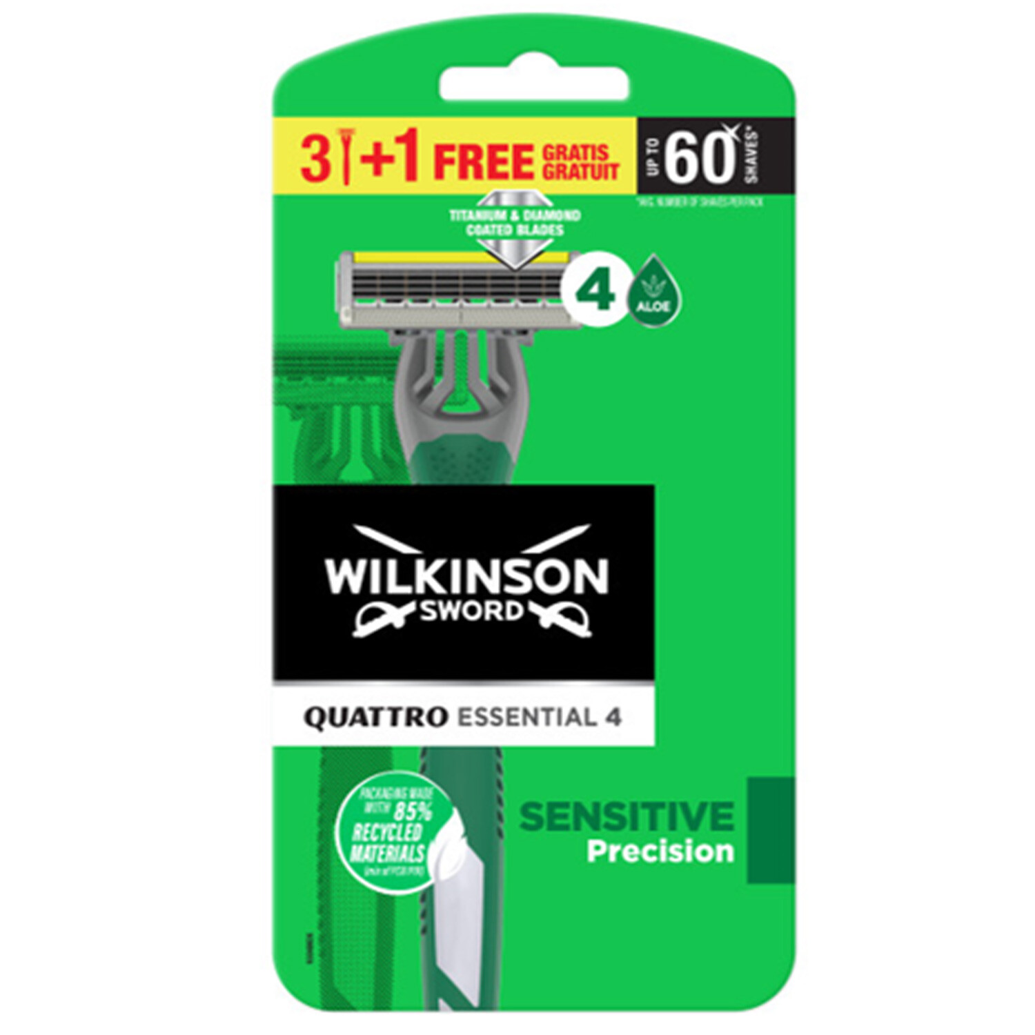 Wilkinson Sword Quattro Titanium Sensitive Disposable Razors