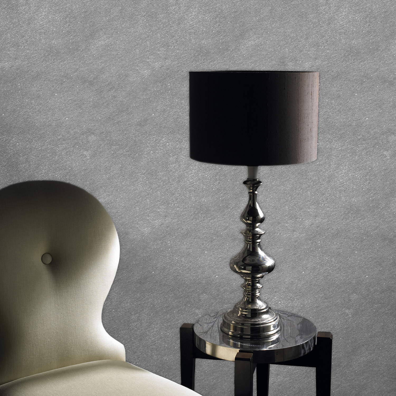 Plush Silver Wallpaper - Silver