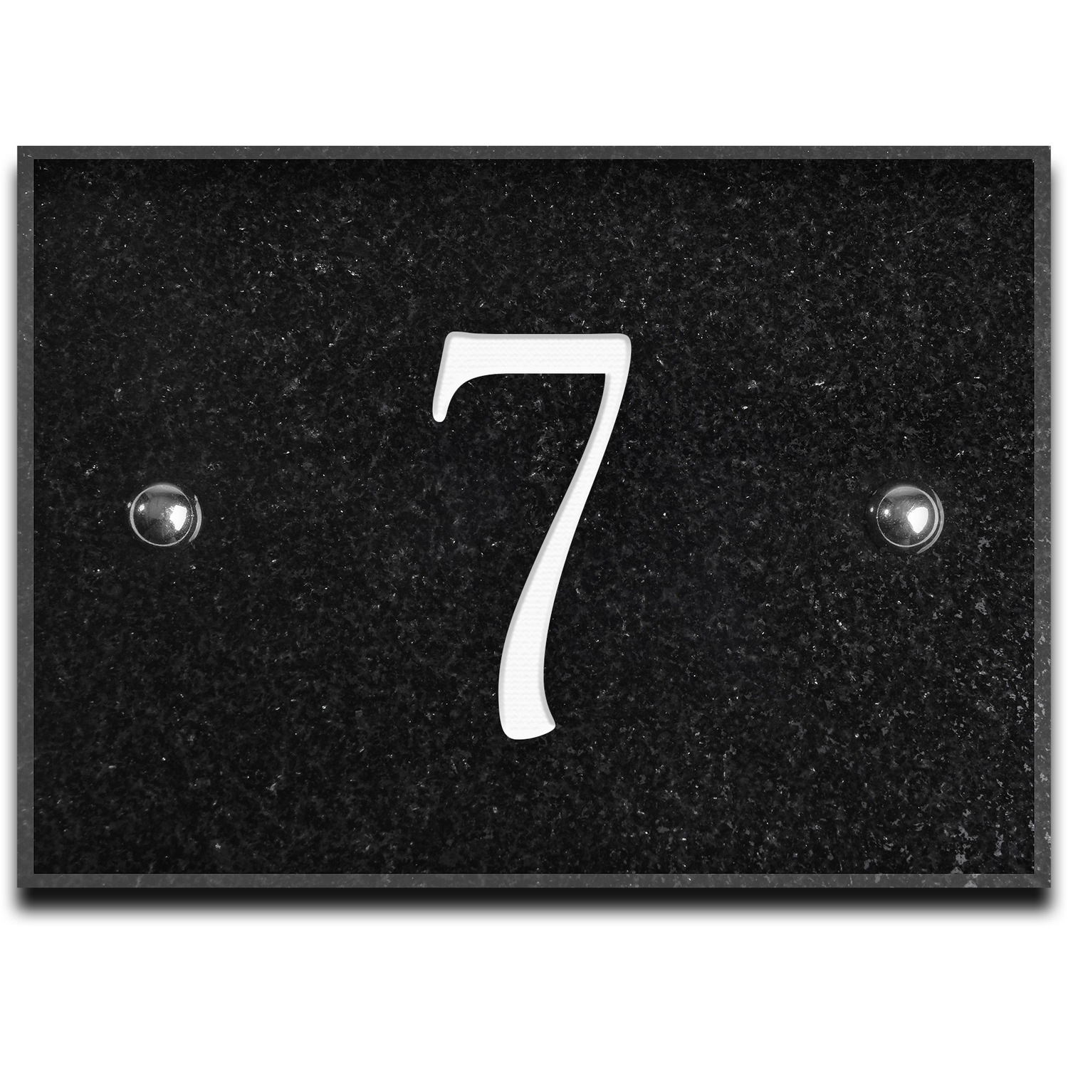 Black Granite House Number 7 - Black