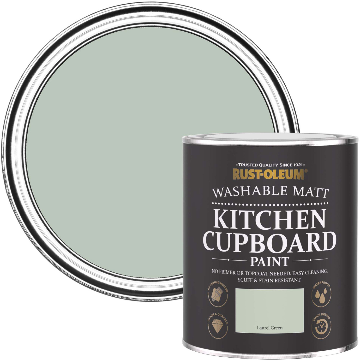 Chalky Kitchen Cupoard Paint Laurel Green - Laurel Green