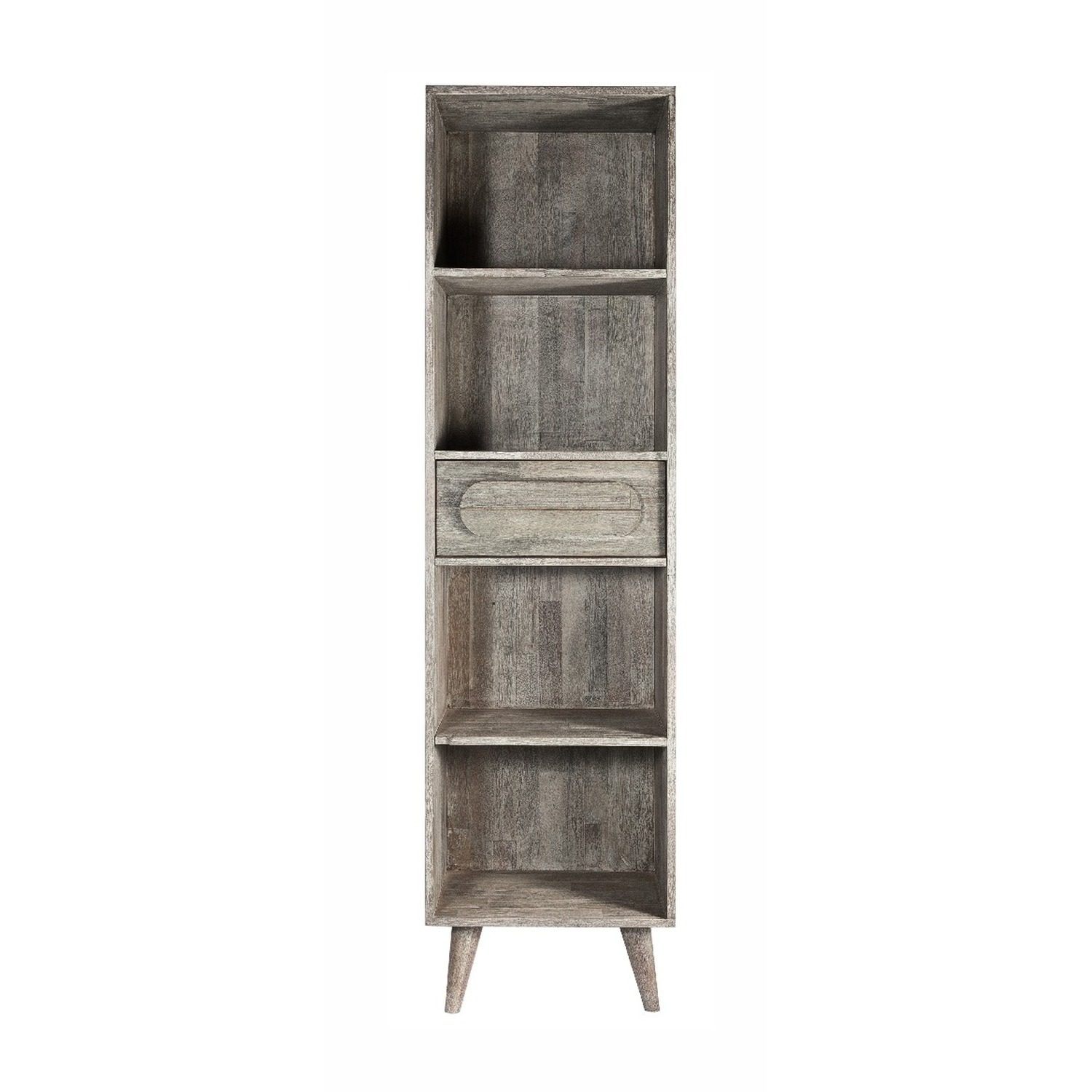 Greyston Wooden Slim Tall Bookcase - Grey