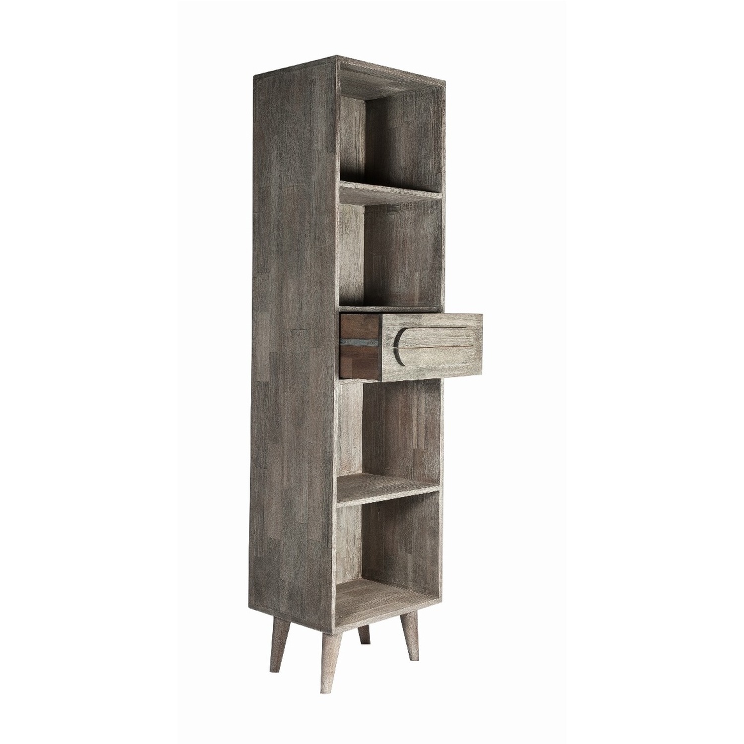 Greyston Wooden Slim Tall Bookcase - Grey