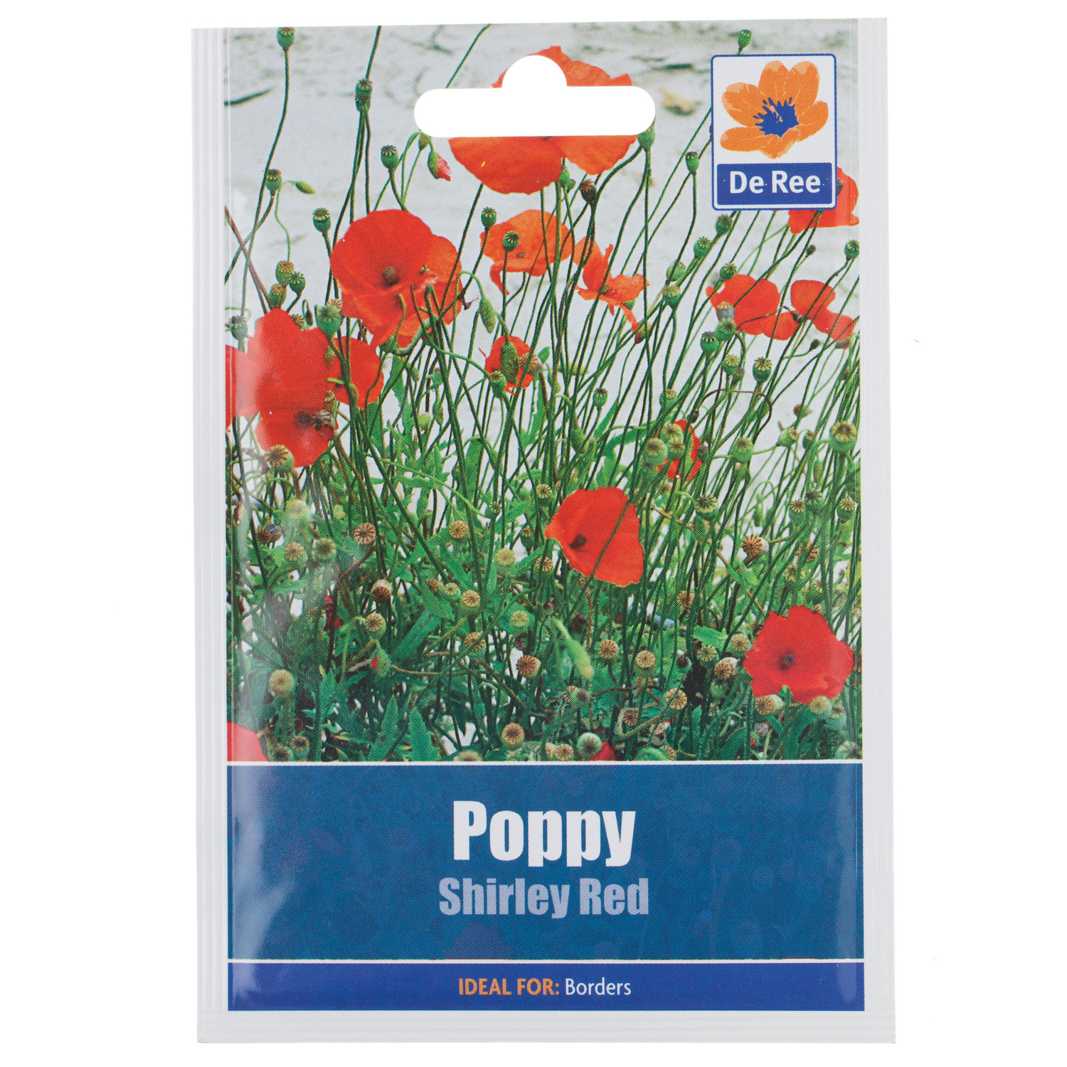 Poppy Shirley Red Seed Packet