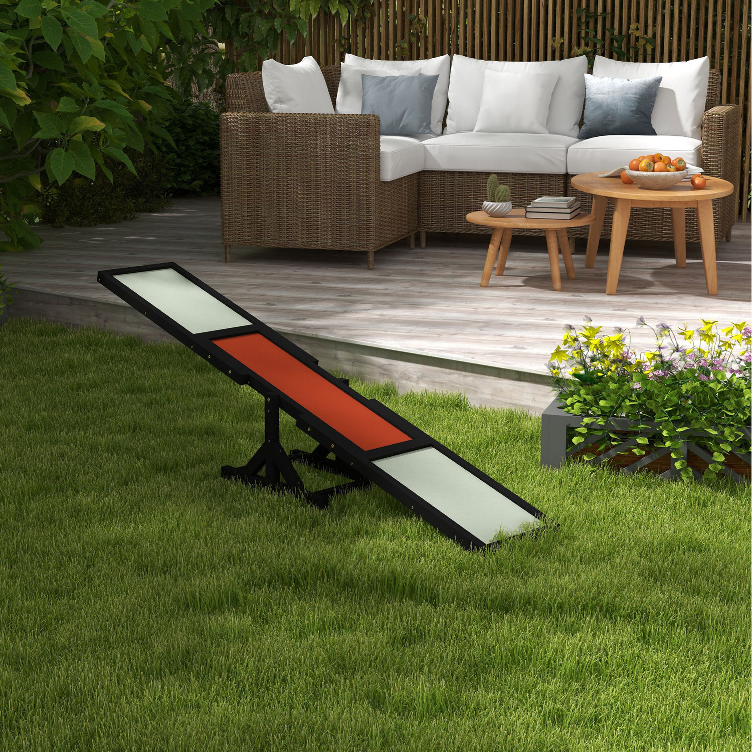 PawHut Pet Seesaw Activity Sport Training 3 PawHut Pet Seesaw Activity Sport Training