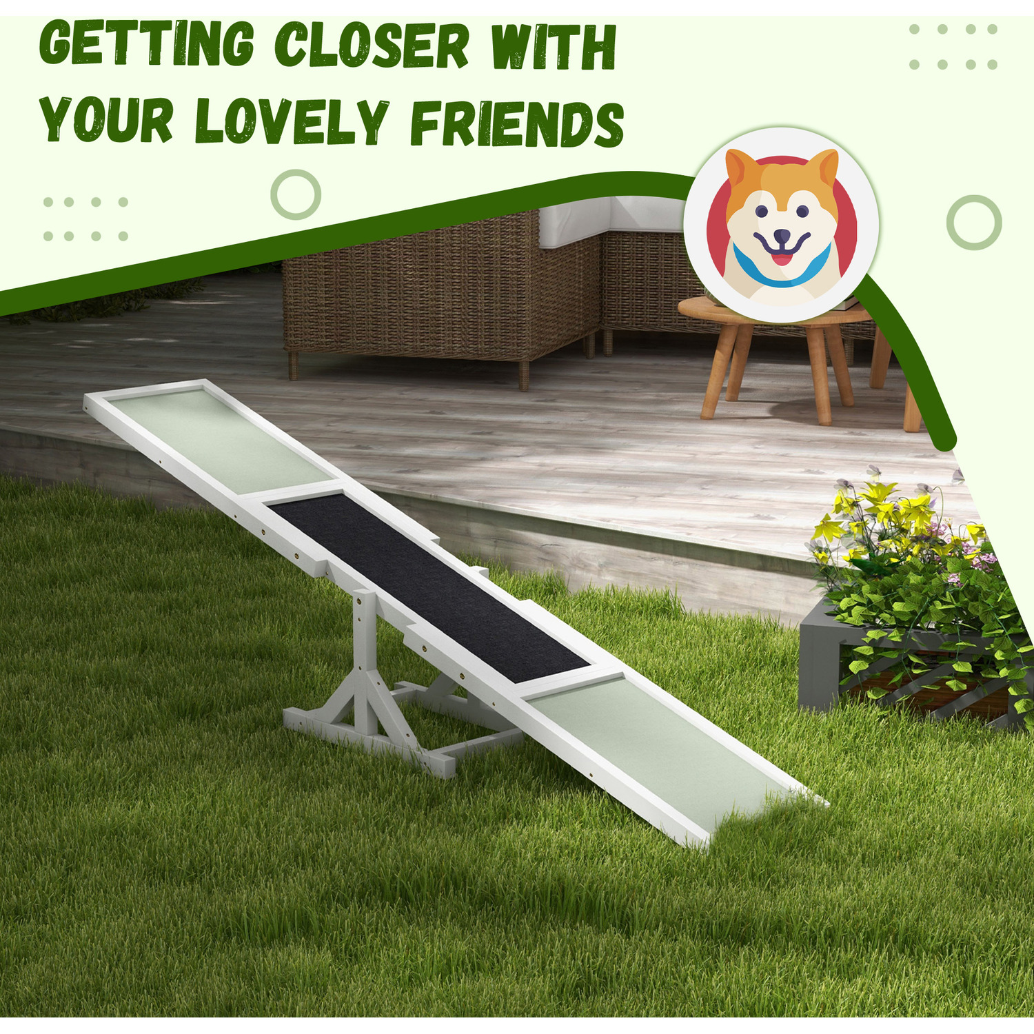 PawHut Pet Seesaw Activity Sport Training 4 PawHut Pet Seesaw Activity Sport Training