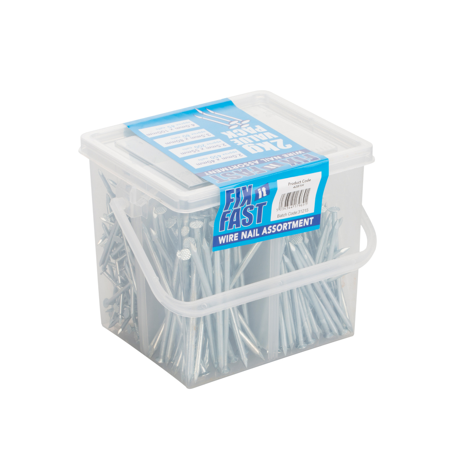 Tub of Assorted Wire Nails