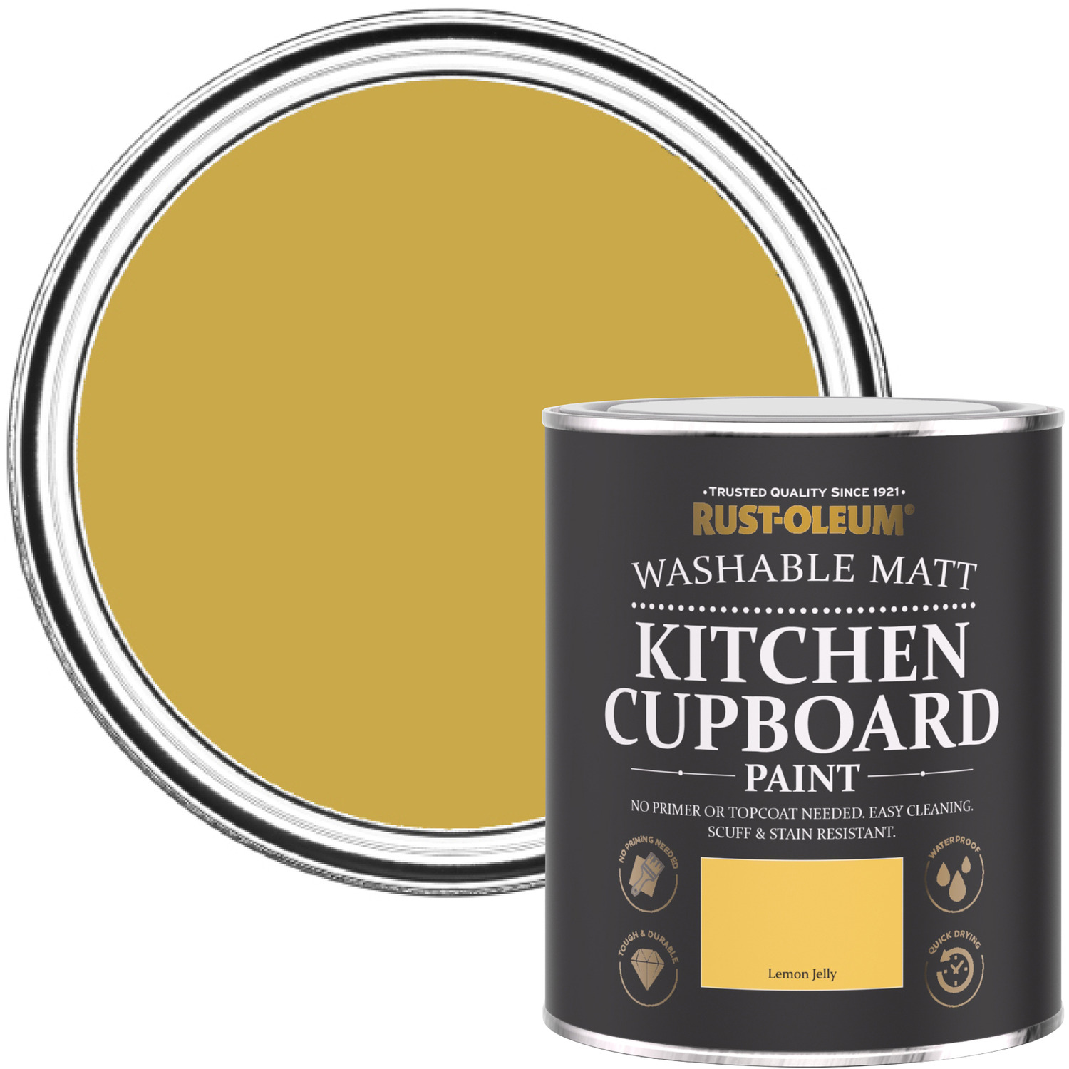 Chalky Kitchen Cupboard Paint - Lemon Jelly - Lemon Jelly