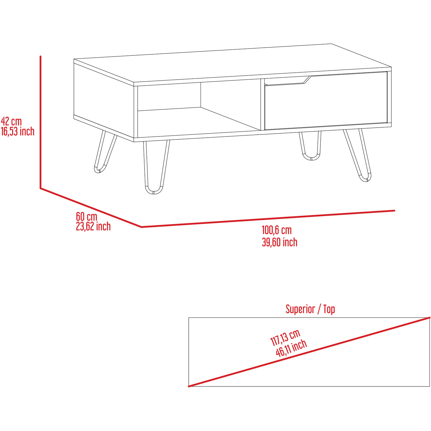 Manhattan Coffee Table - Bleached pine & stone effect