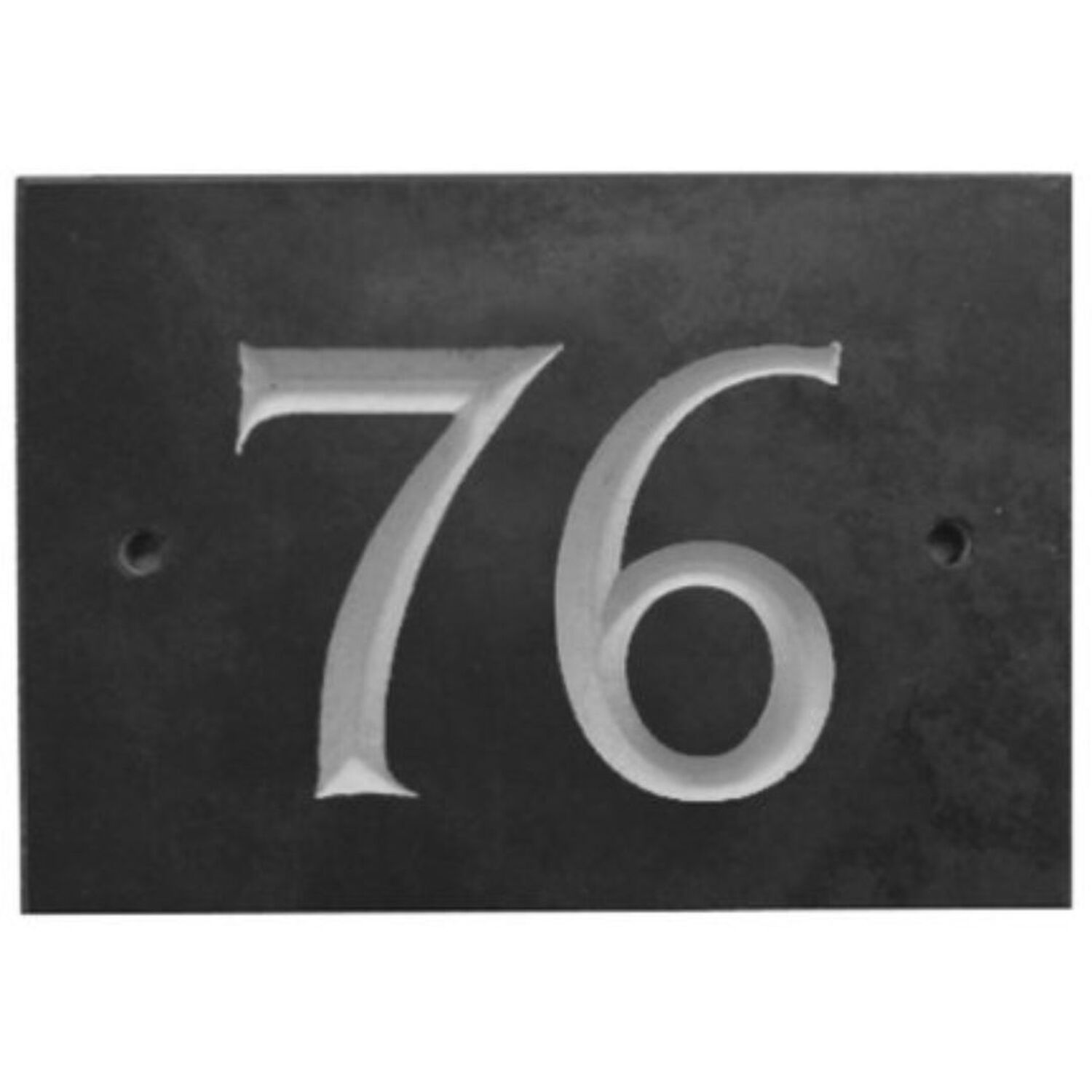 Black Slate Number 76 - Black