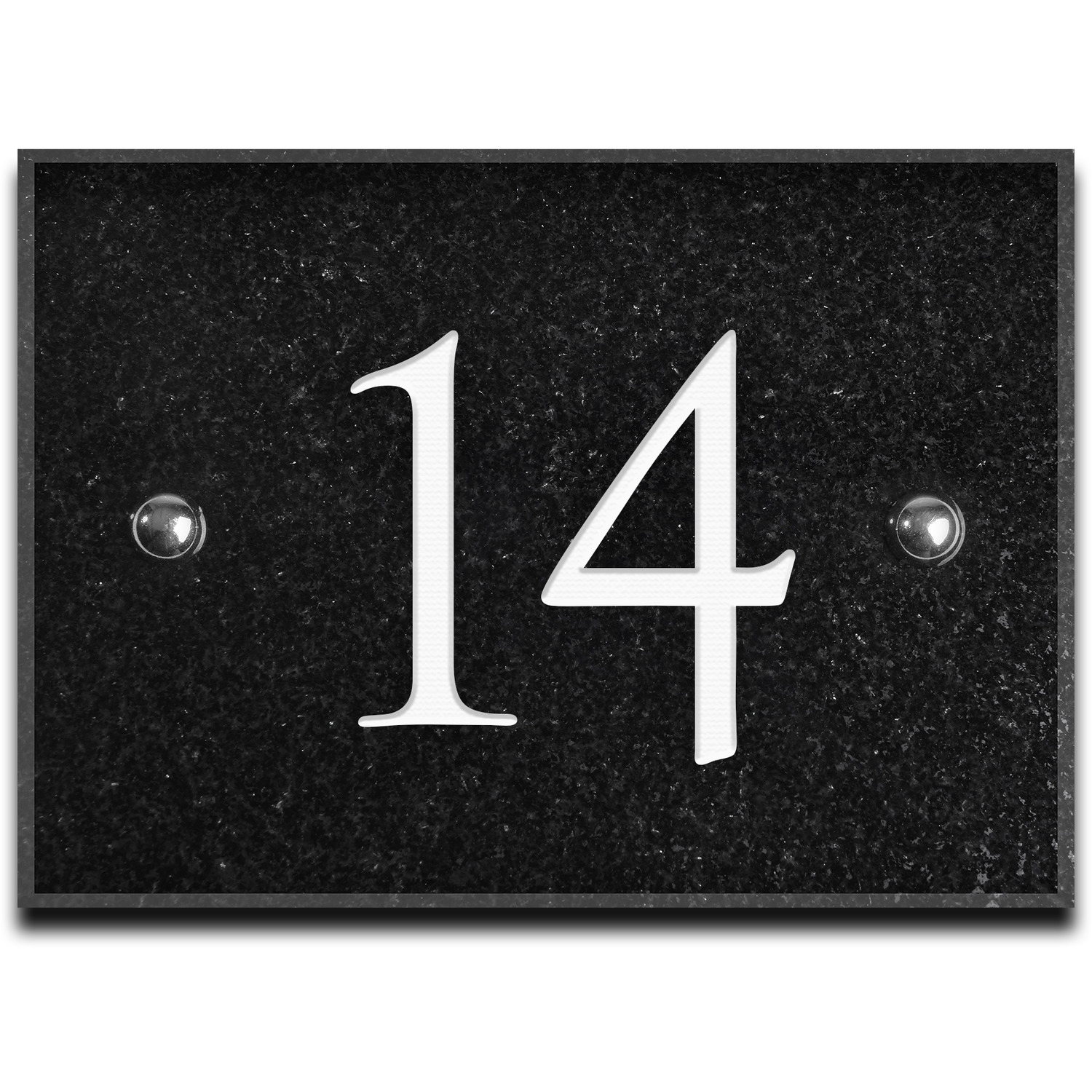 Black Granite House Number 14 - Black