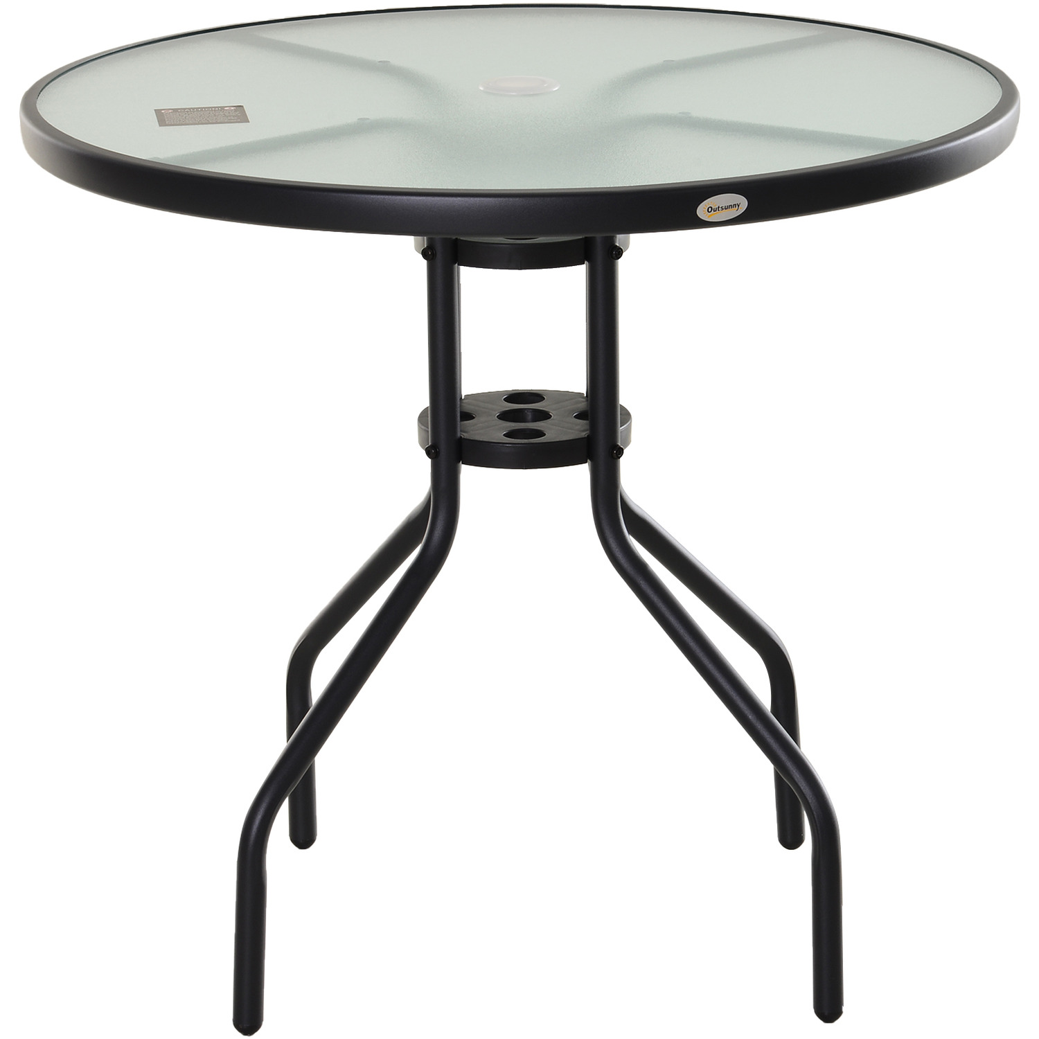 Outsunny Bistro Outdoor Round Table - Black