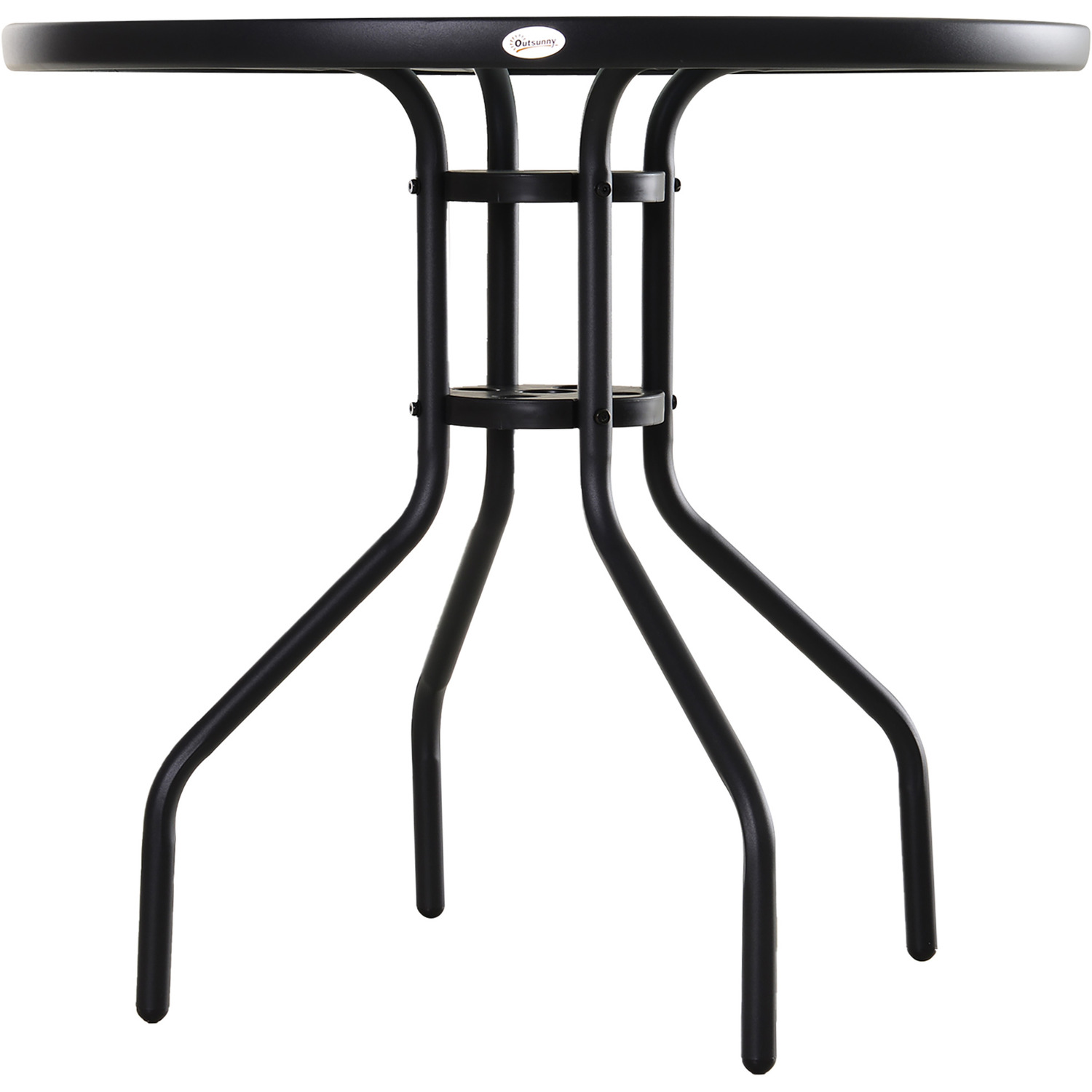 Outsunny Bistro Outdoor Round Table - Black