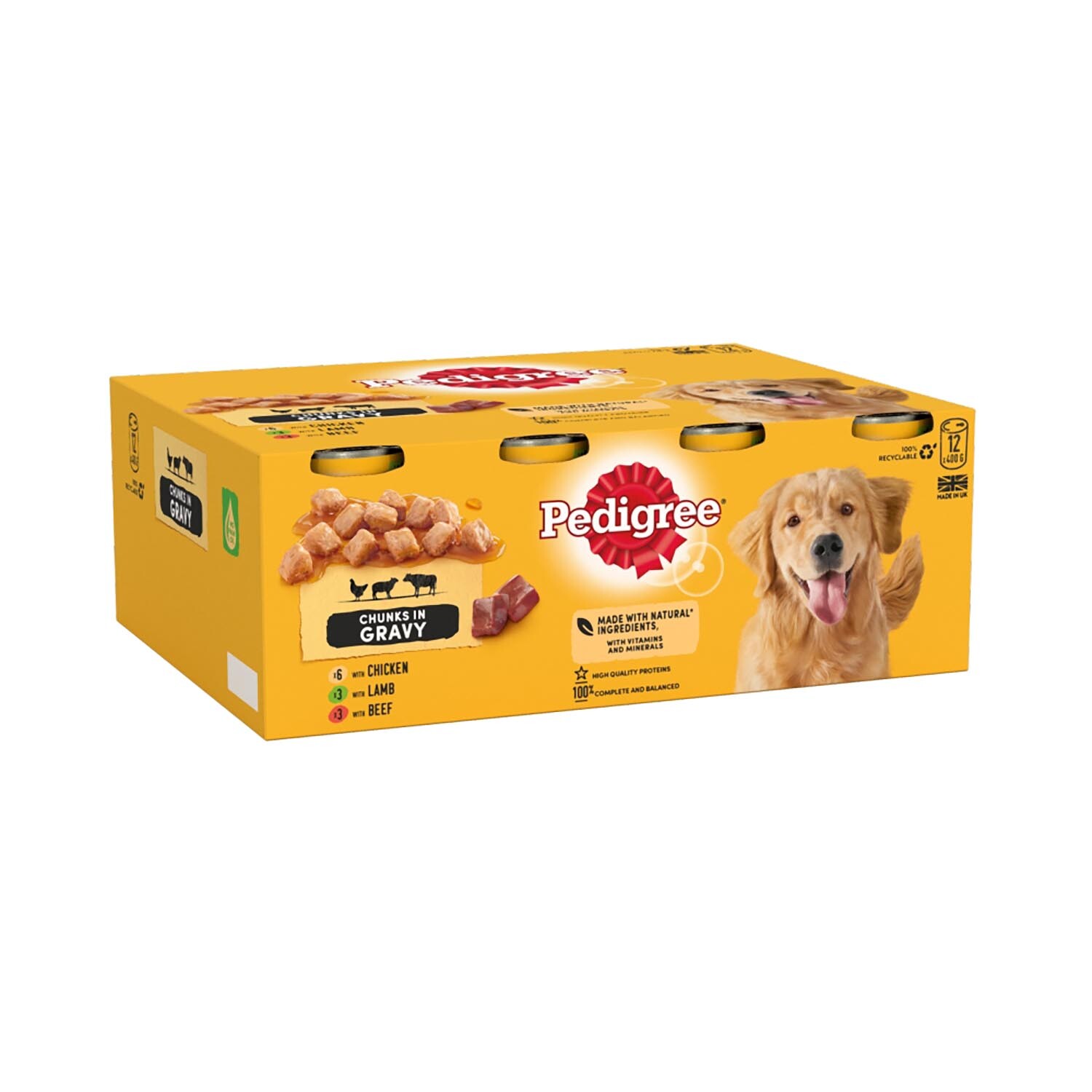 Pack of 12 Pedigree Mixed Selection Gravy Cans
