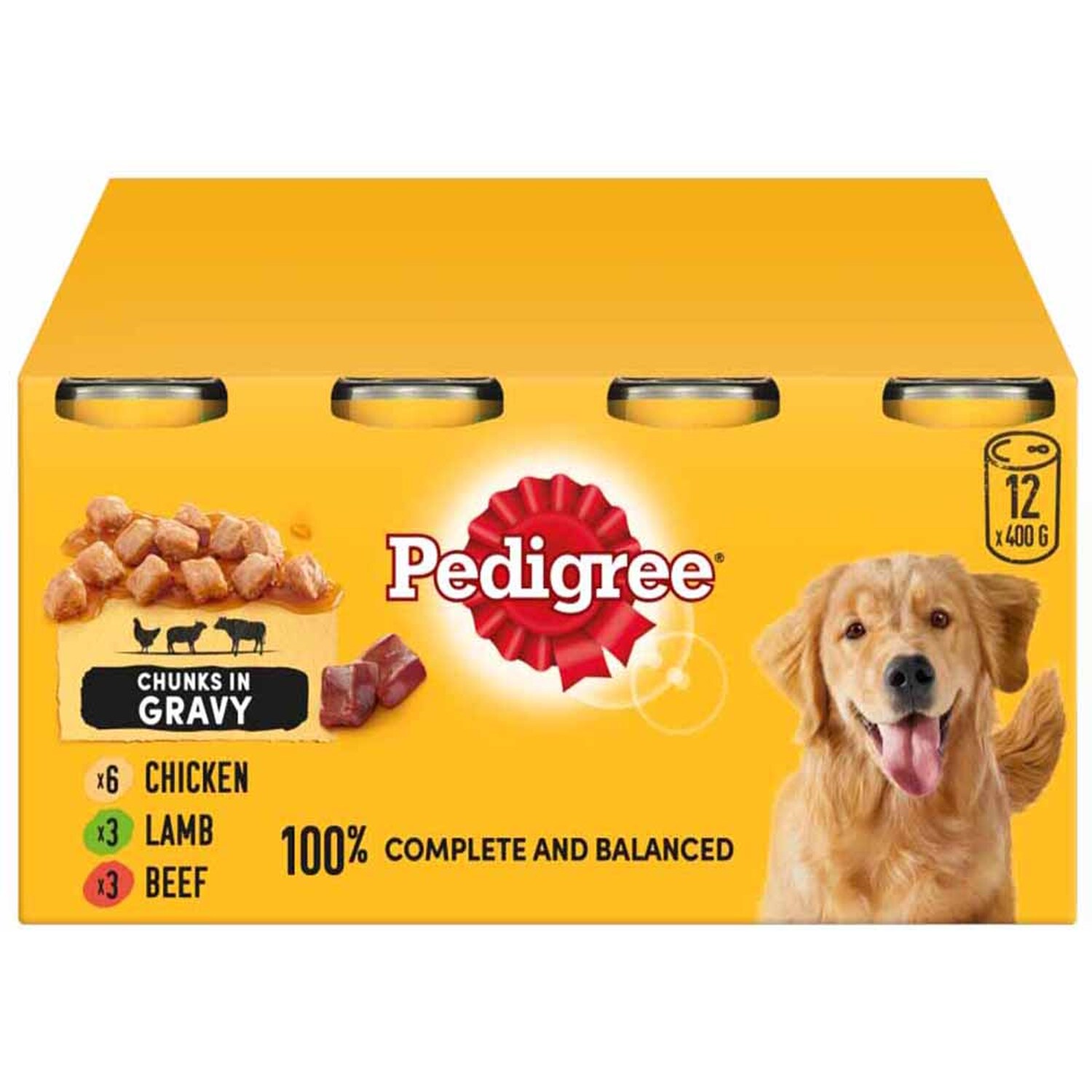 Pack of 12 Pedigree Mixed Selection Gravy Cans