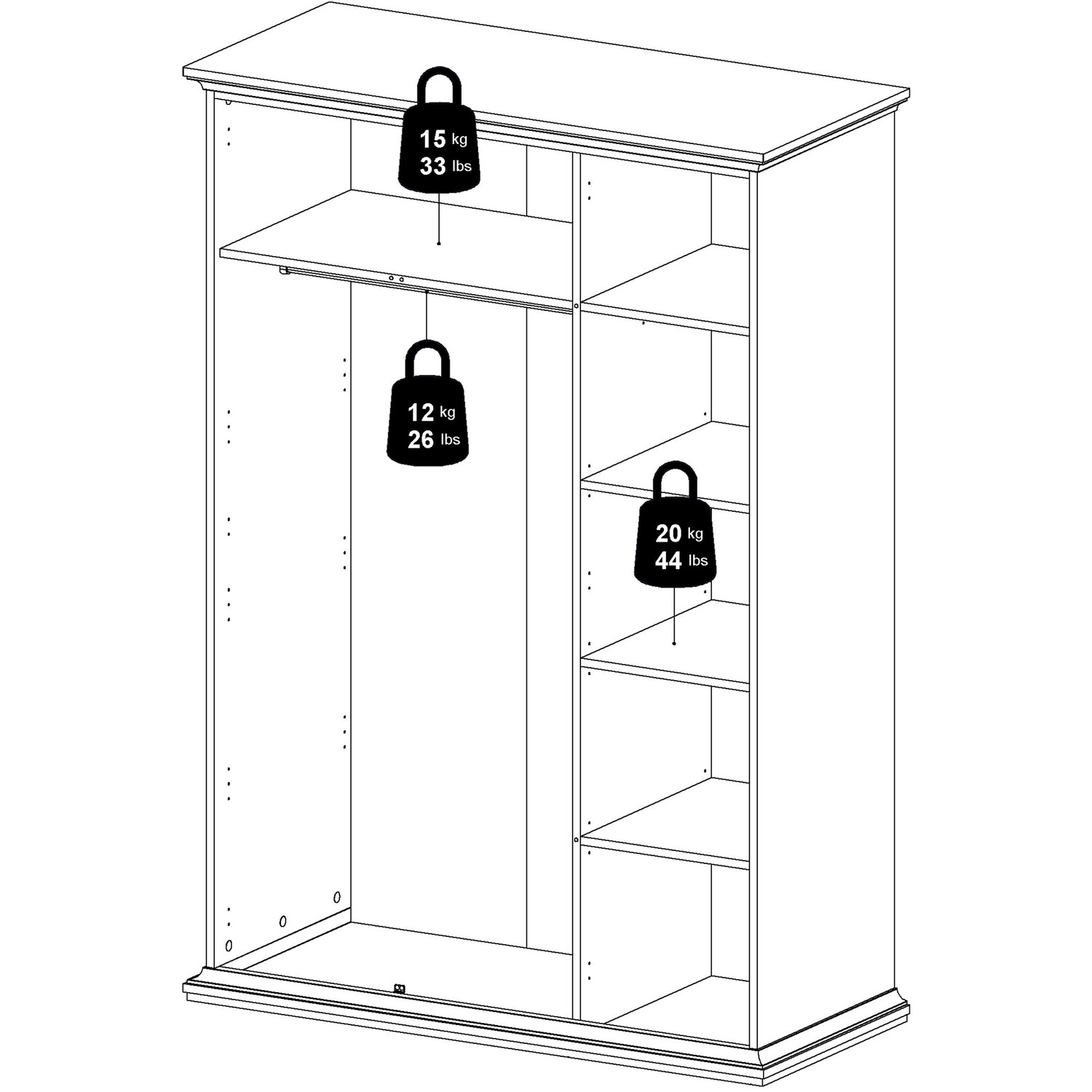 Jonas & James Belleville Three Door Wardrobe - Matt Grey 4 Jonas & James Belleville Three Door Wardrobe - Matt Grey