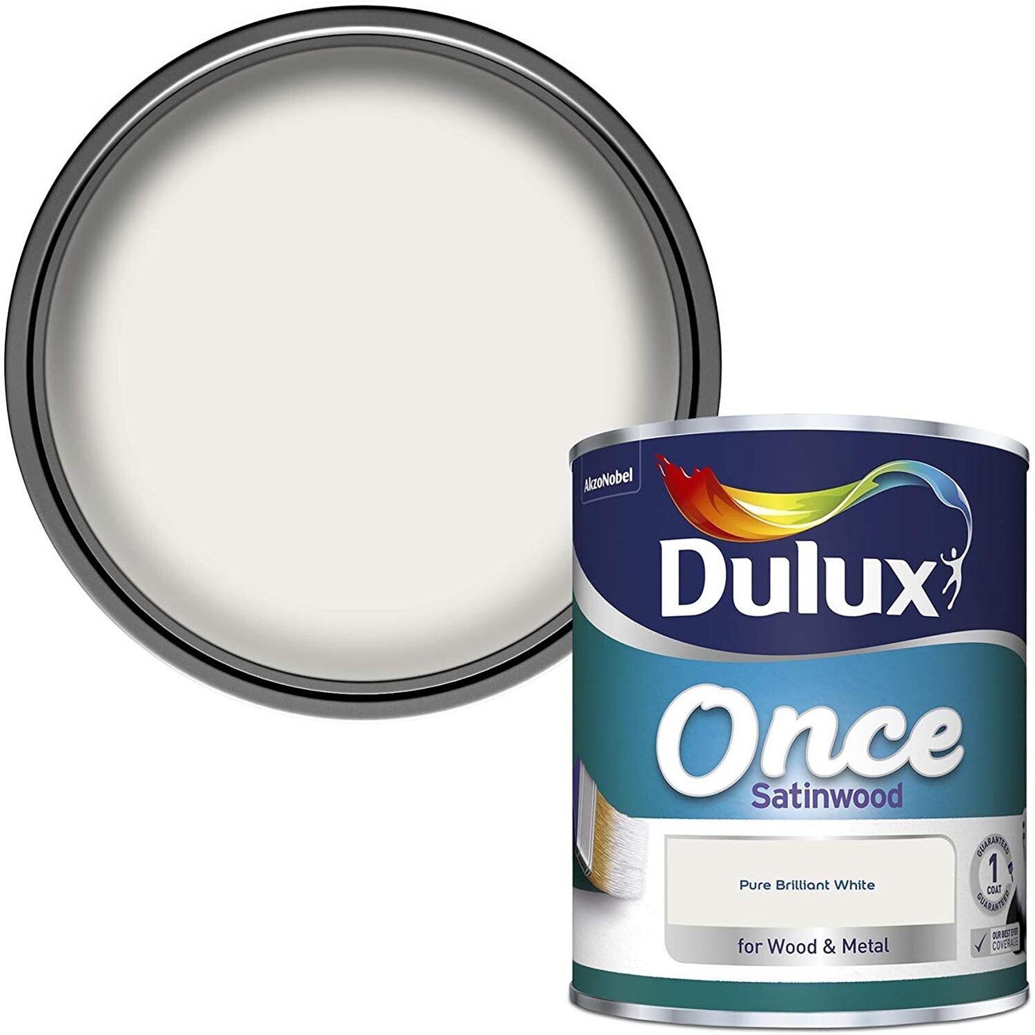Dulux Once Satinwood Paint - Pure Brilliant White