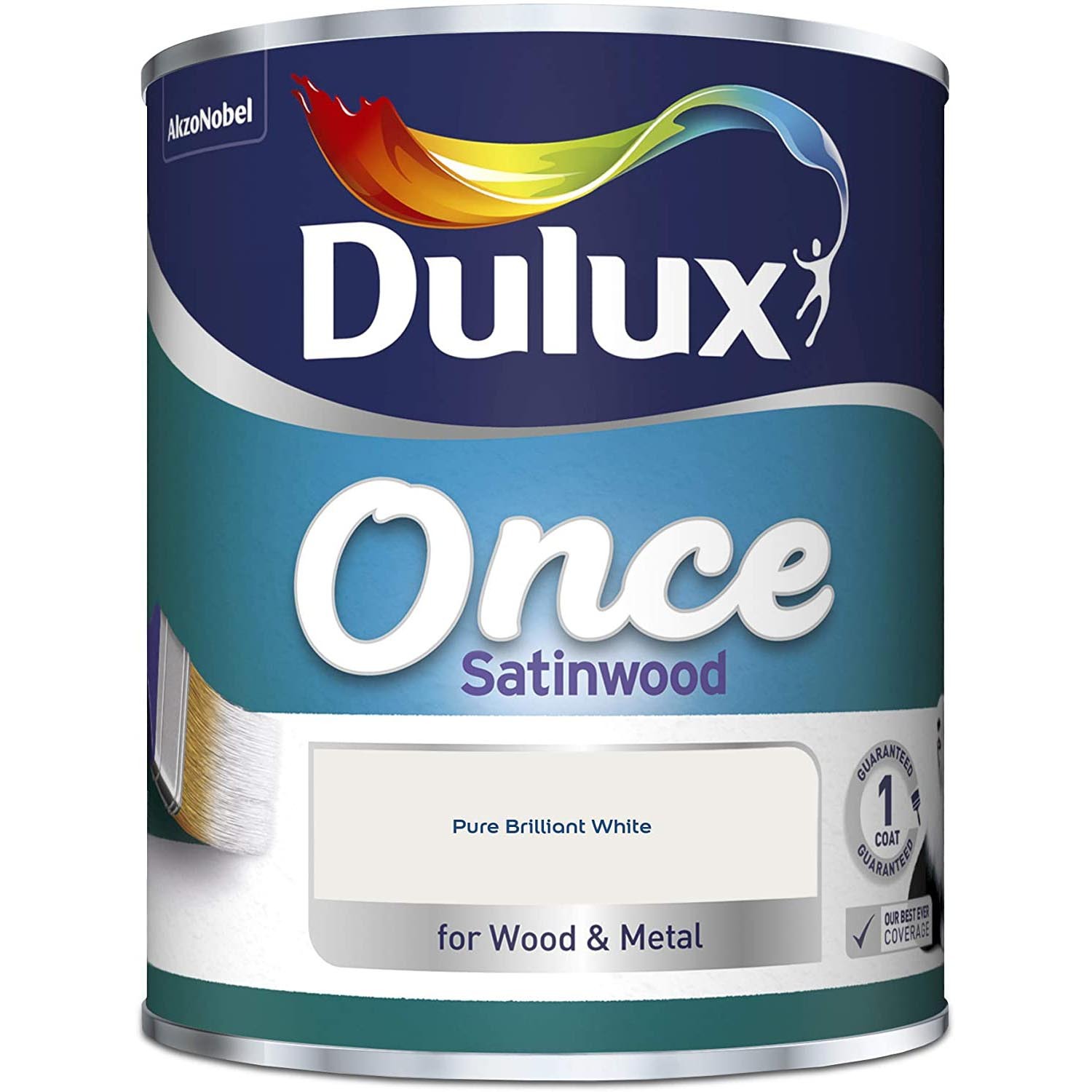 Dulux Once Satinwood Paint - Pure Brilliant White