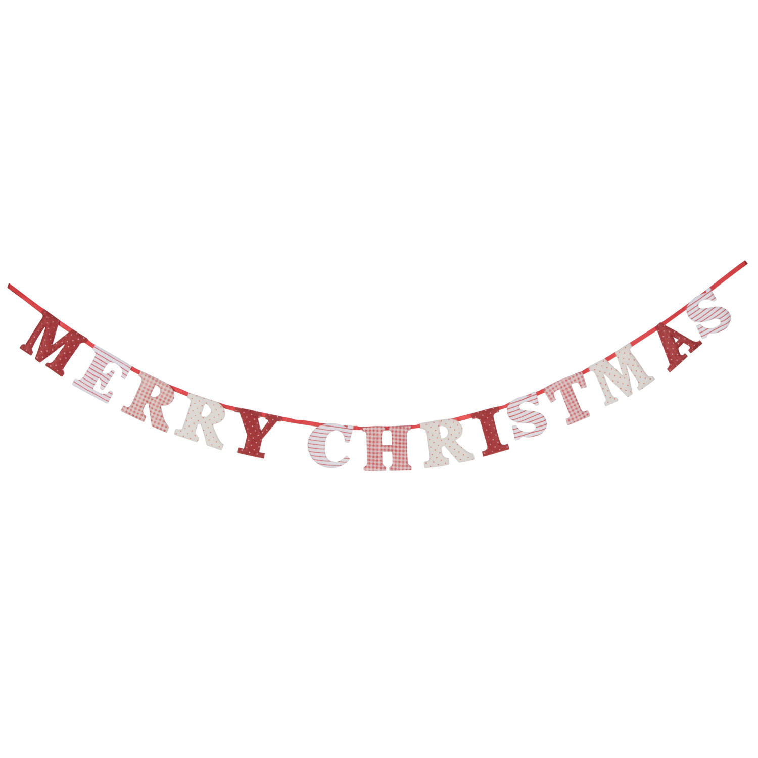 Merry Christmas Fabric Bunting - Red