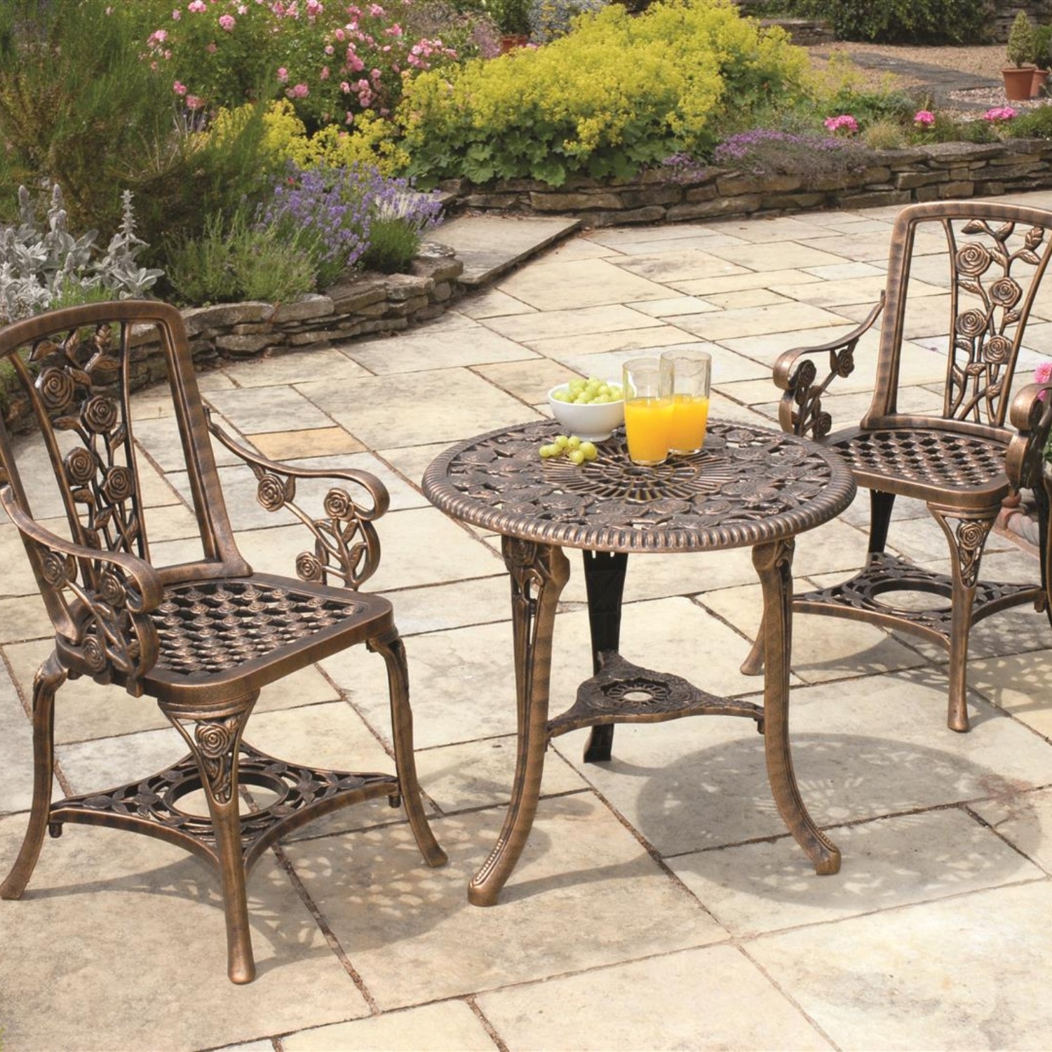 Greenhurst Rose Armchair Bistro Set