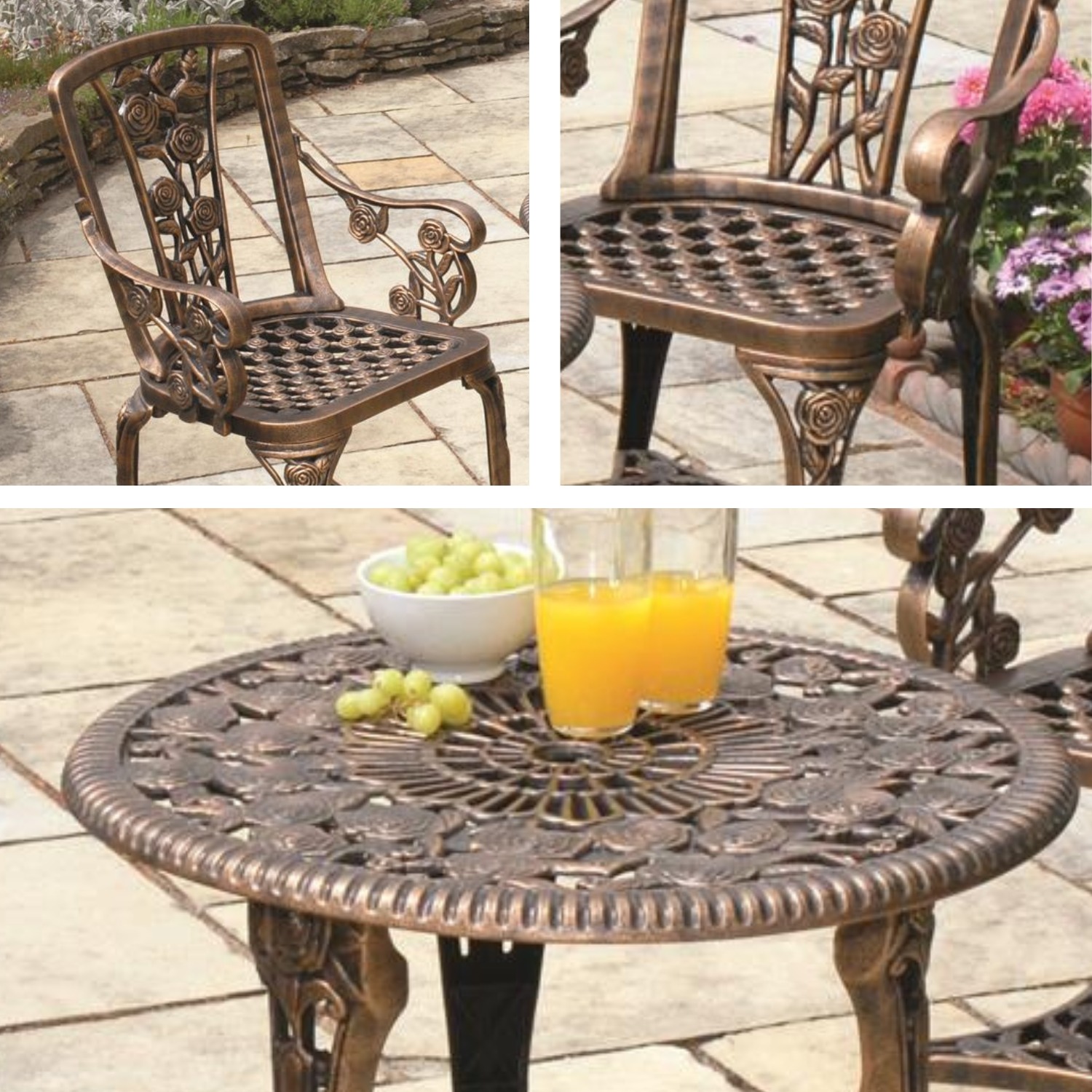 Greenhurst Rose Armchair Bistro Set 5 Greenhurst Rose Armchair Bistro Set