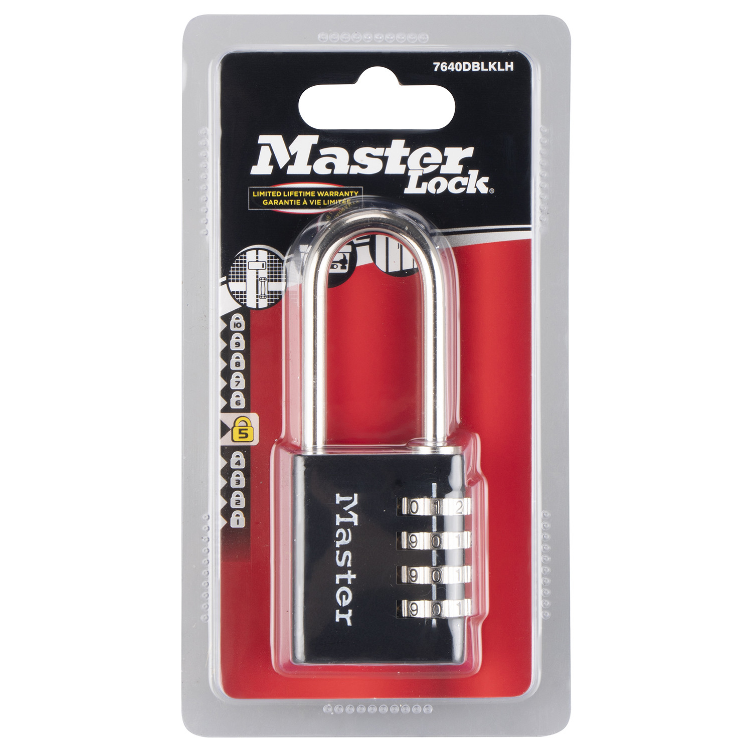 Master Lock Long Shackle Combination Padlock